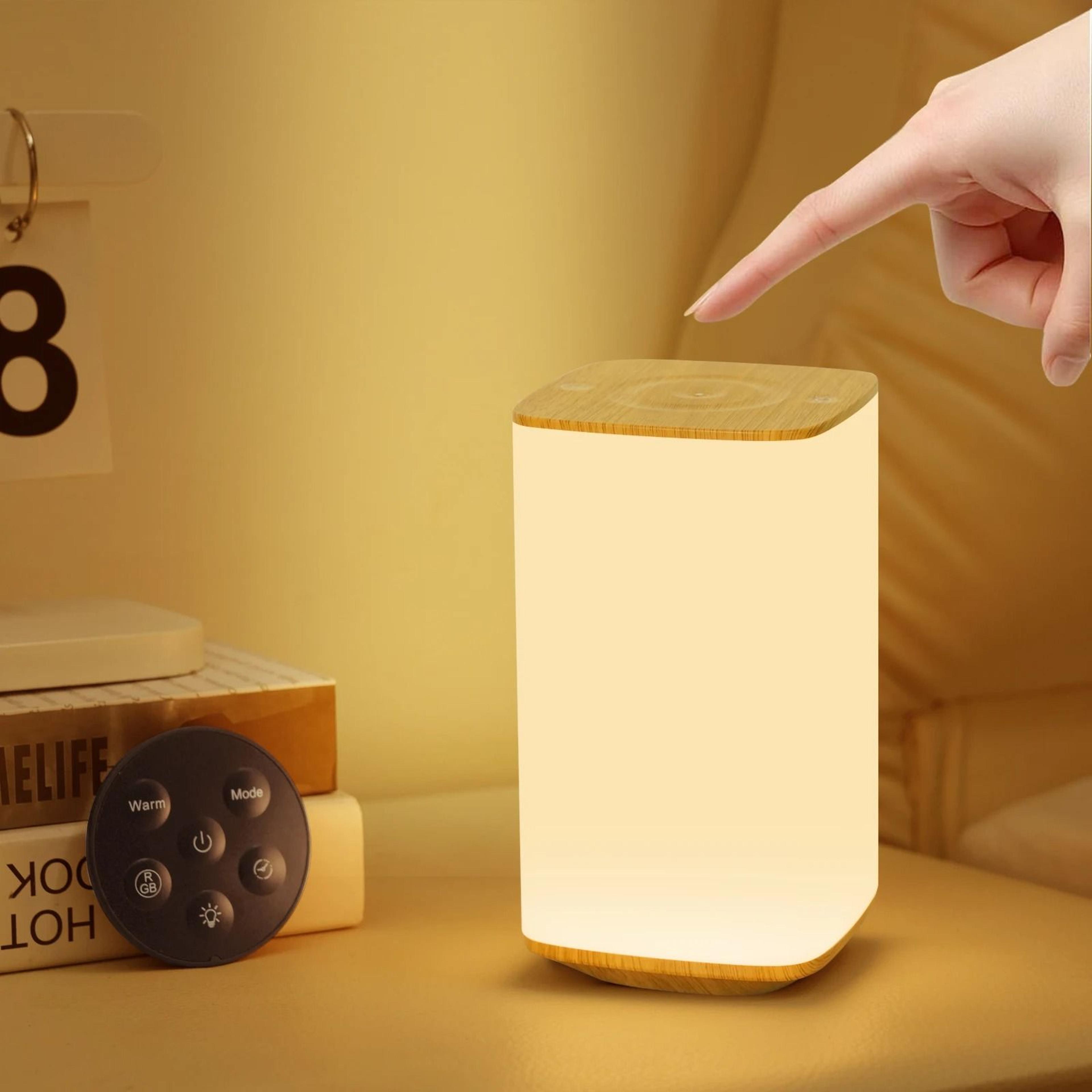 RGB Color Changing Touch  Remote Control Night Light Dimmable USB Rechargeable Bedside Table Lamp 7