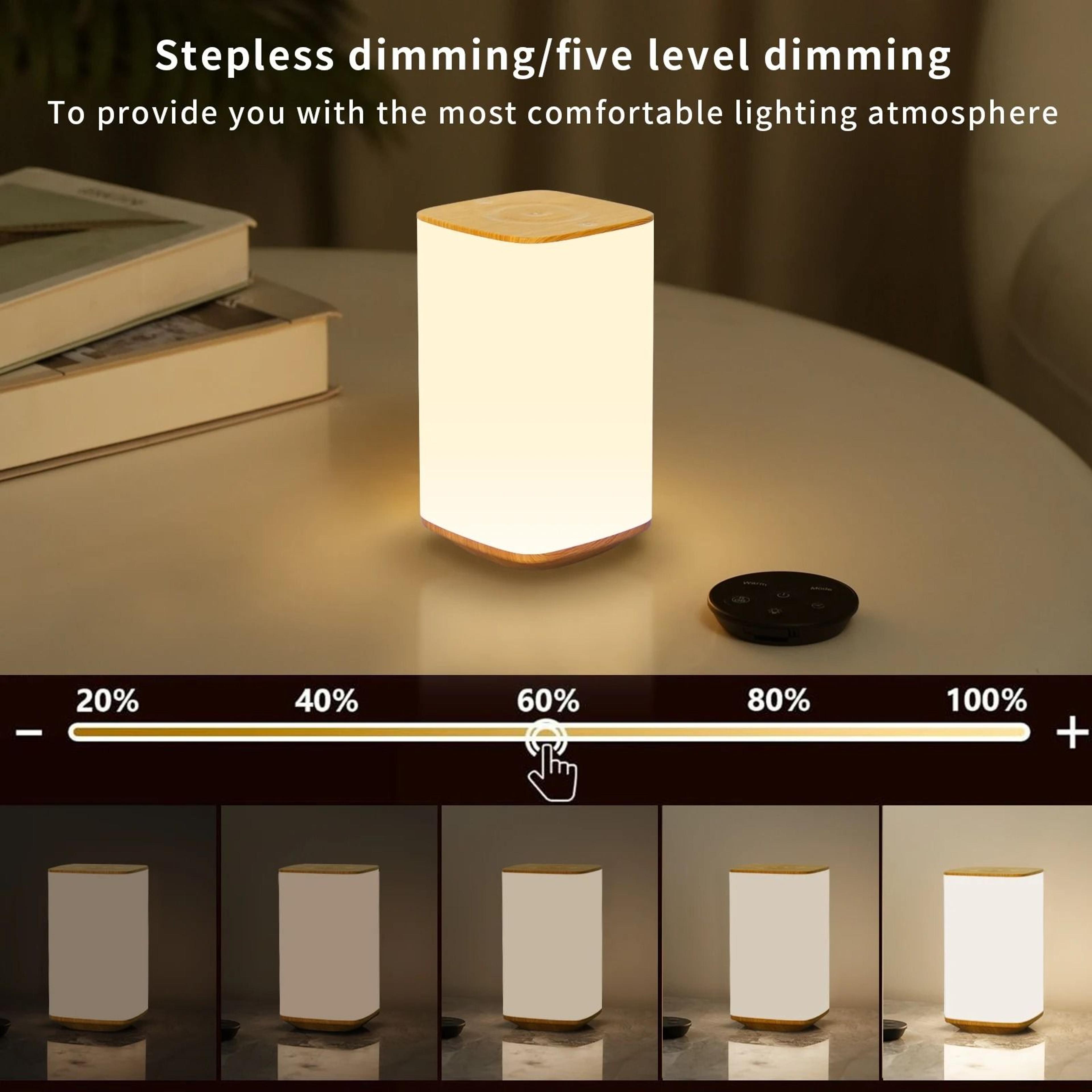RGB Color Changing Touch  Remote Control Night Light Dimmable USB Rechargeable Bedside Table Lamp 3