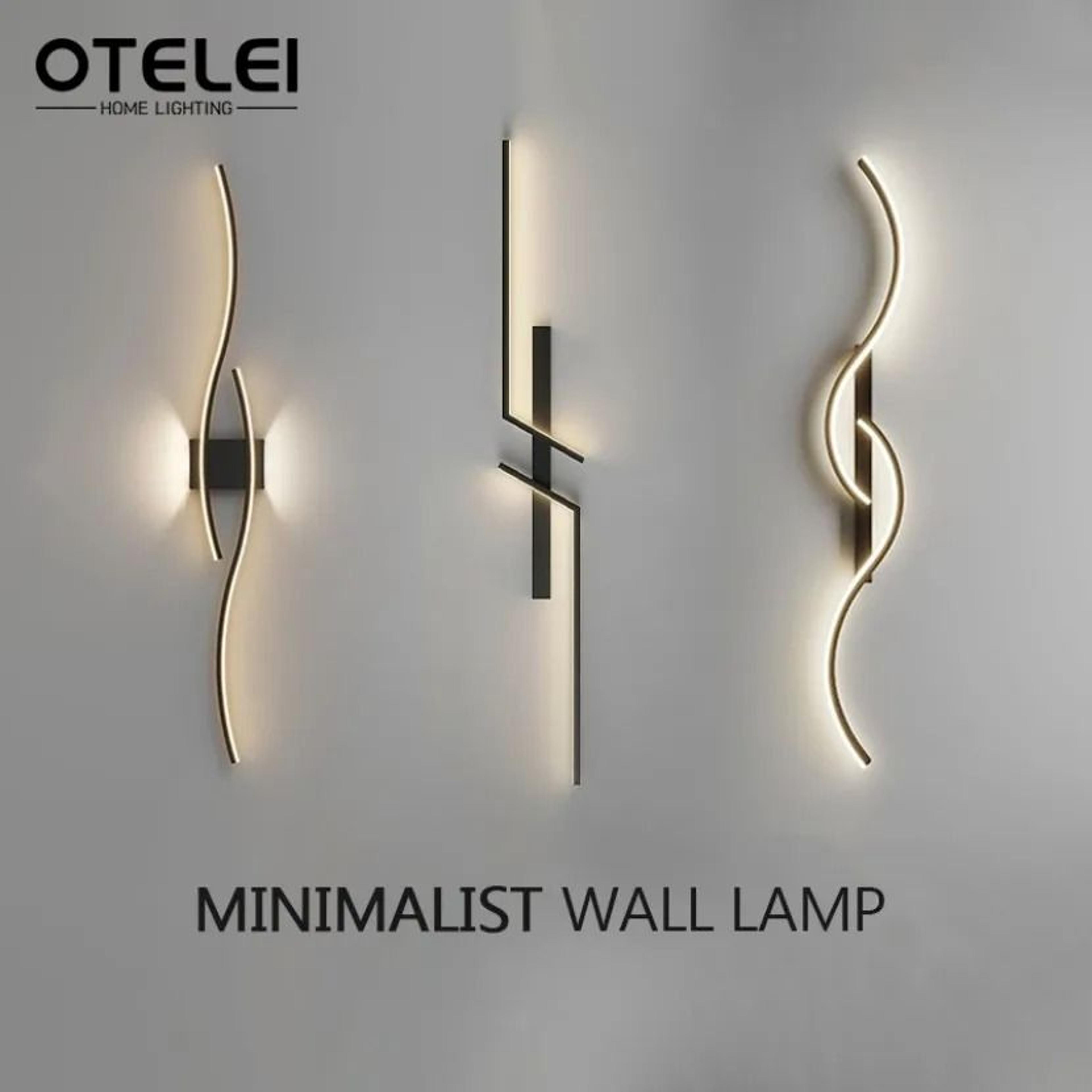 Modern Long Strip LED Wall Lamp Remote Control Dimmable Bedroom  TV Background Sconce 0