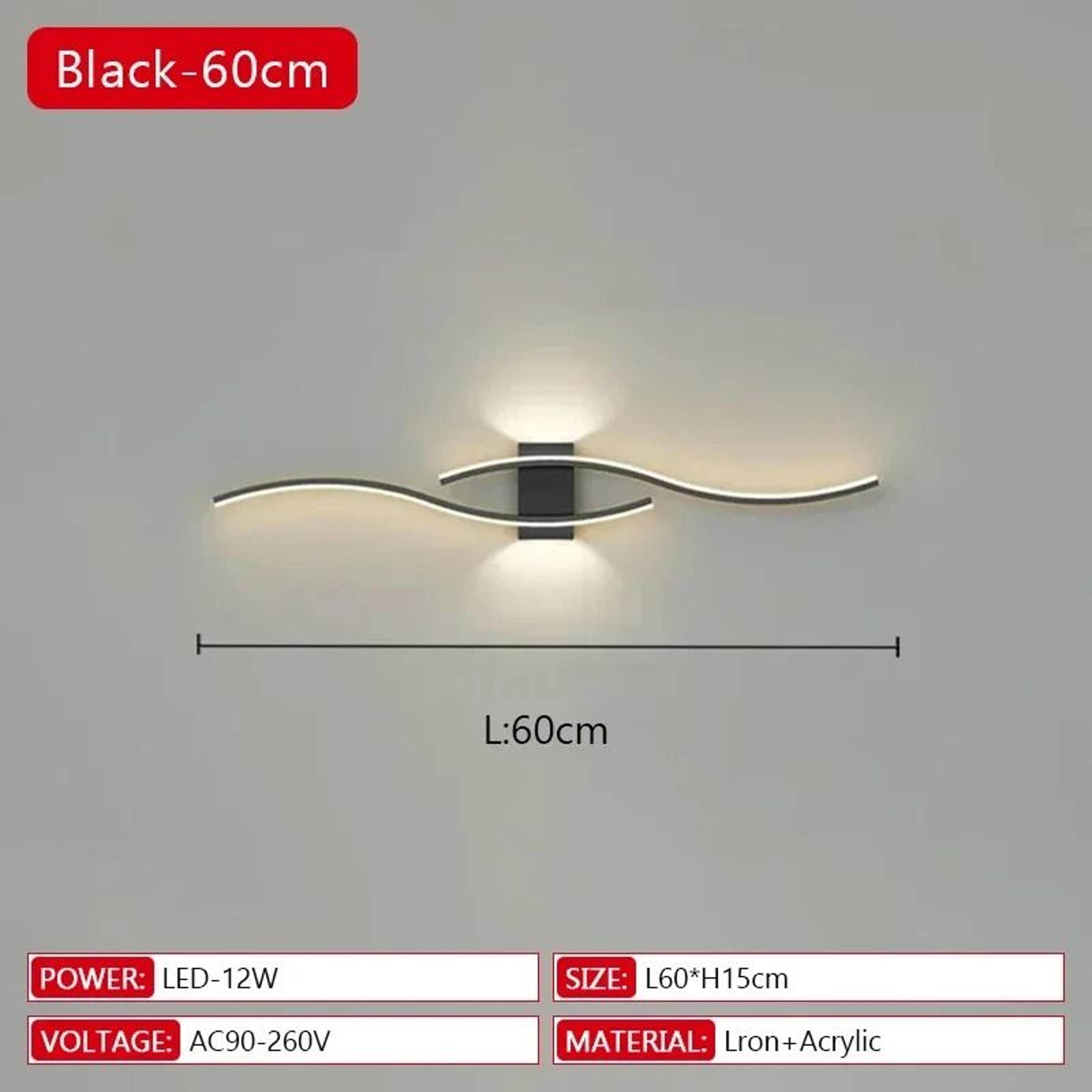 Modern Long Strip LED Wall Lamp Remote Control Dimmable Bedroom  TV Background Sconce 7