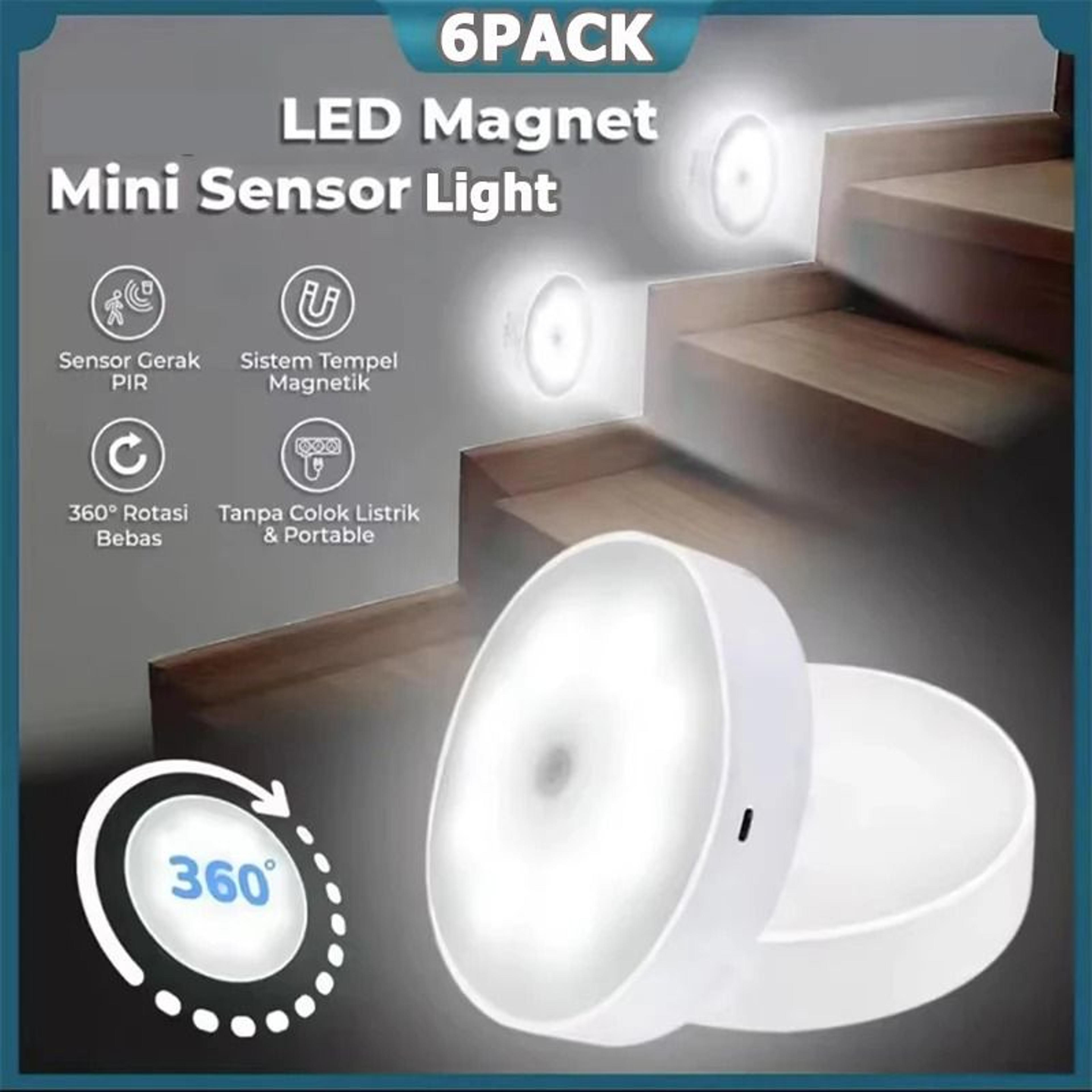 Wireless PIR Motion Sensor LED Night Light USB Rechargeable Kitchen Cabinet  Closet Lamp 0