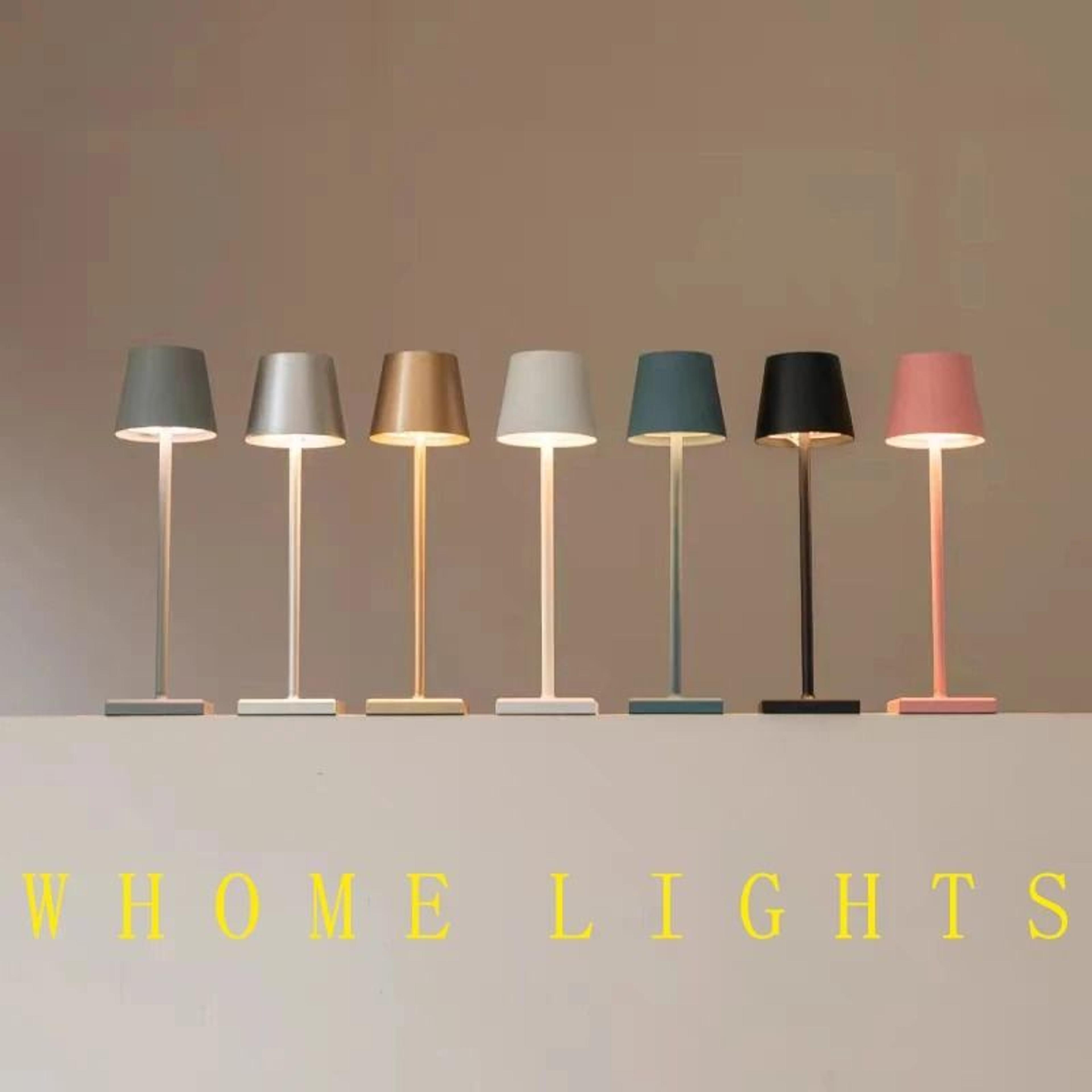 portable 5000mah rechargeable 3-color stepless dimming led desk lamp (cordless table light for patio, bar & bedroom)