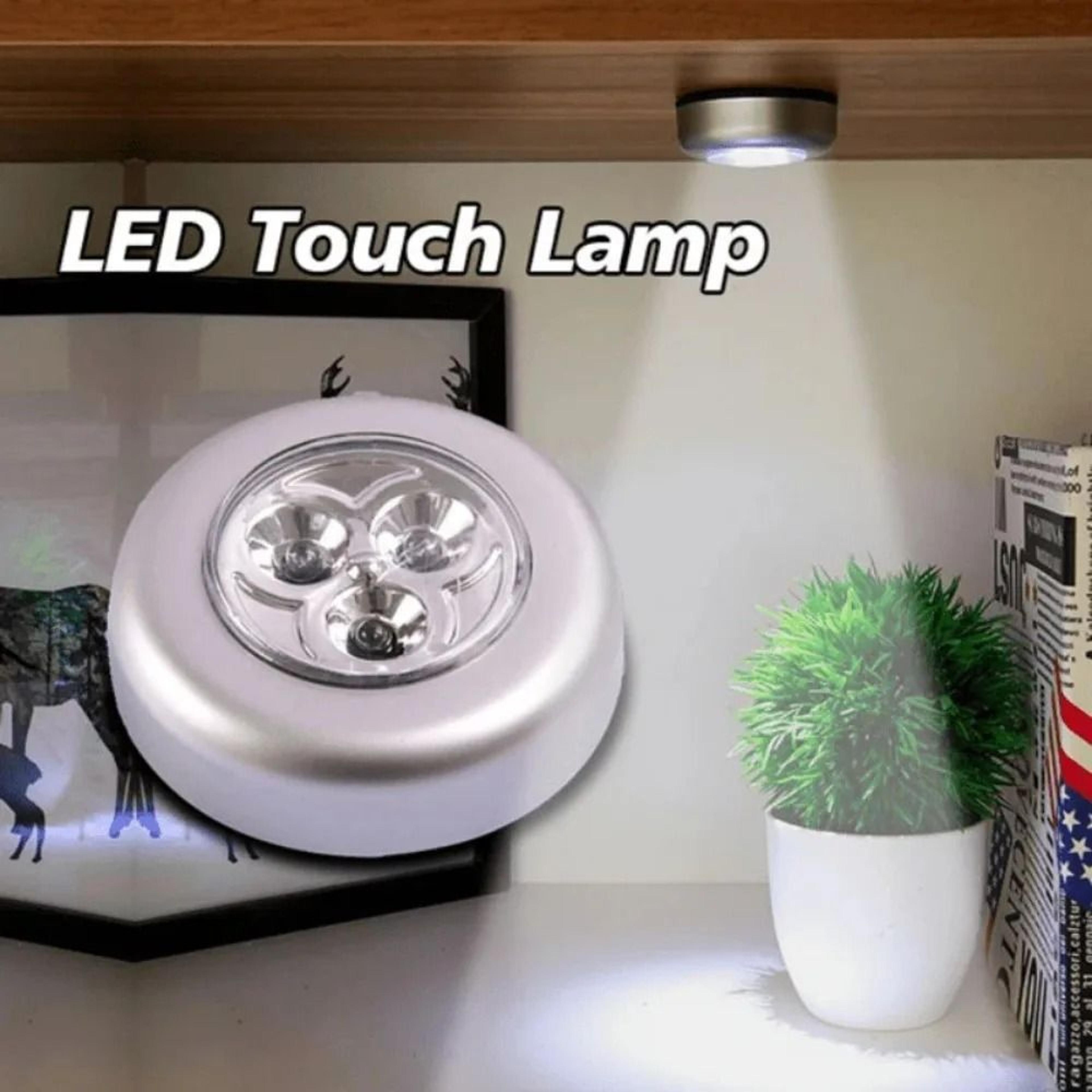 Touch Control Battery Powered LED Puck Night Light For Cabinets  Bedroom 0