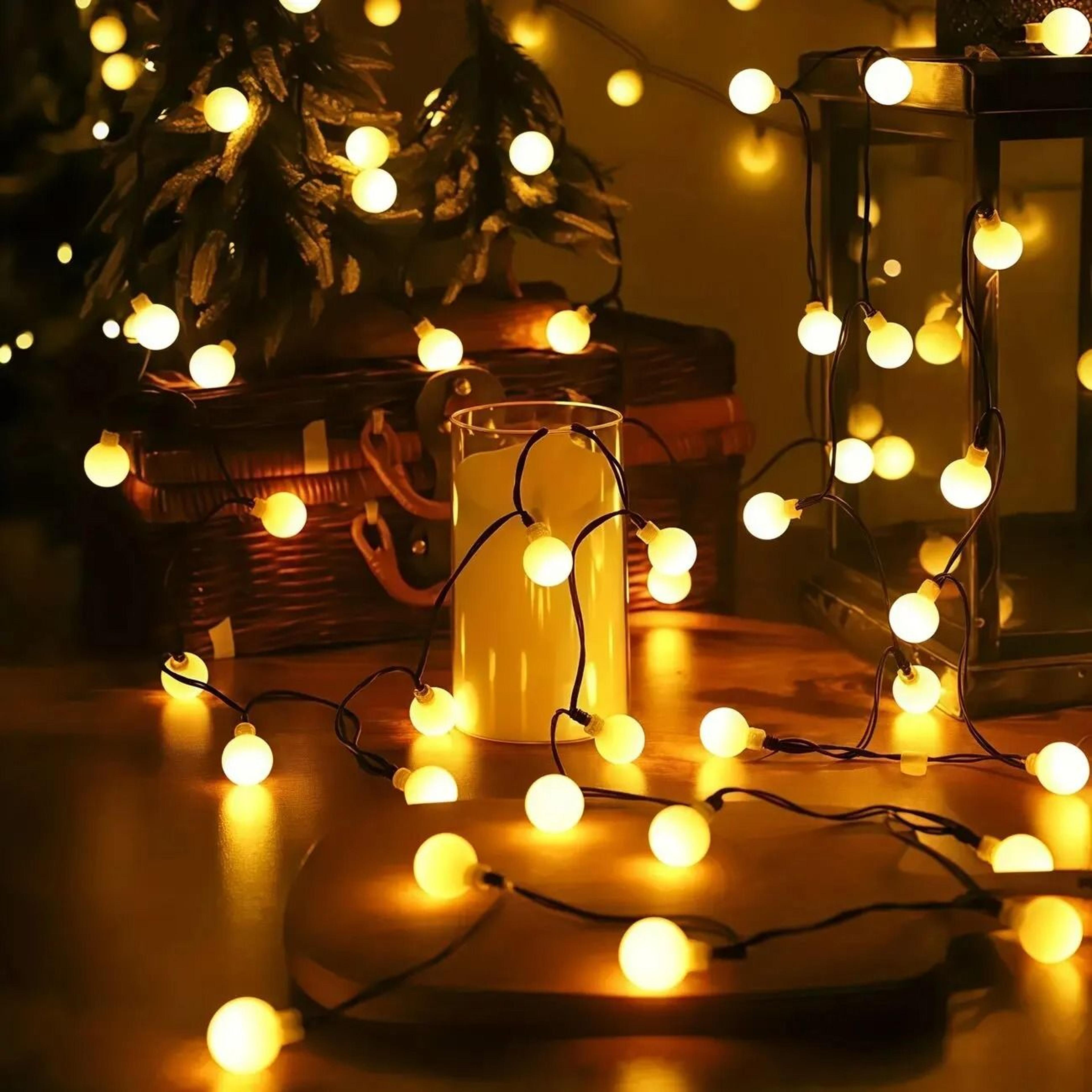 Solar Outdoor LED White Ball String Lights For Garden Patio  Camping 7