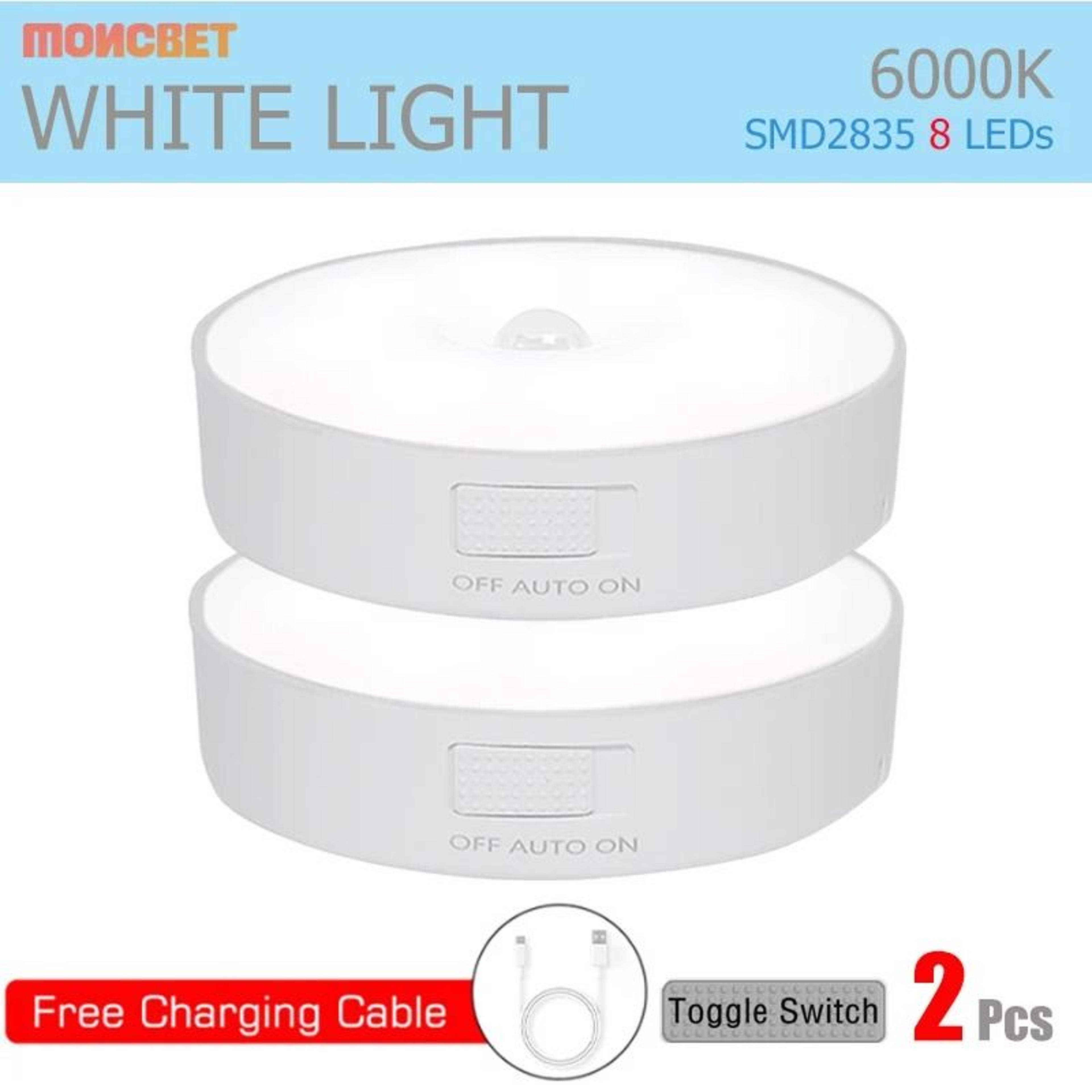 Wireless Magnetic Motion Sensor LED Cabinet Lamp USB Rechargeable Night Light 6