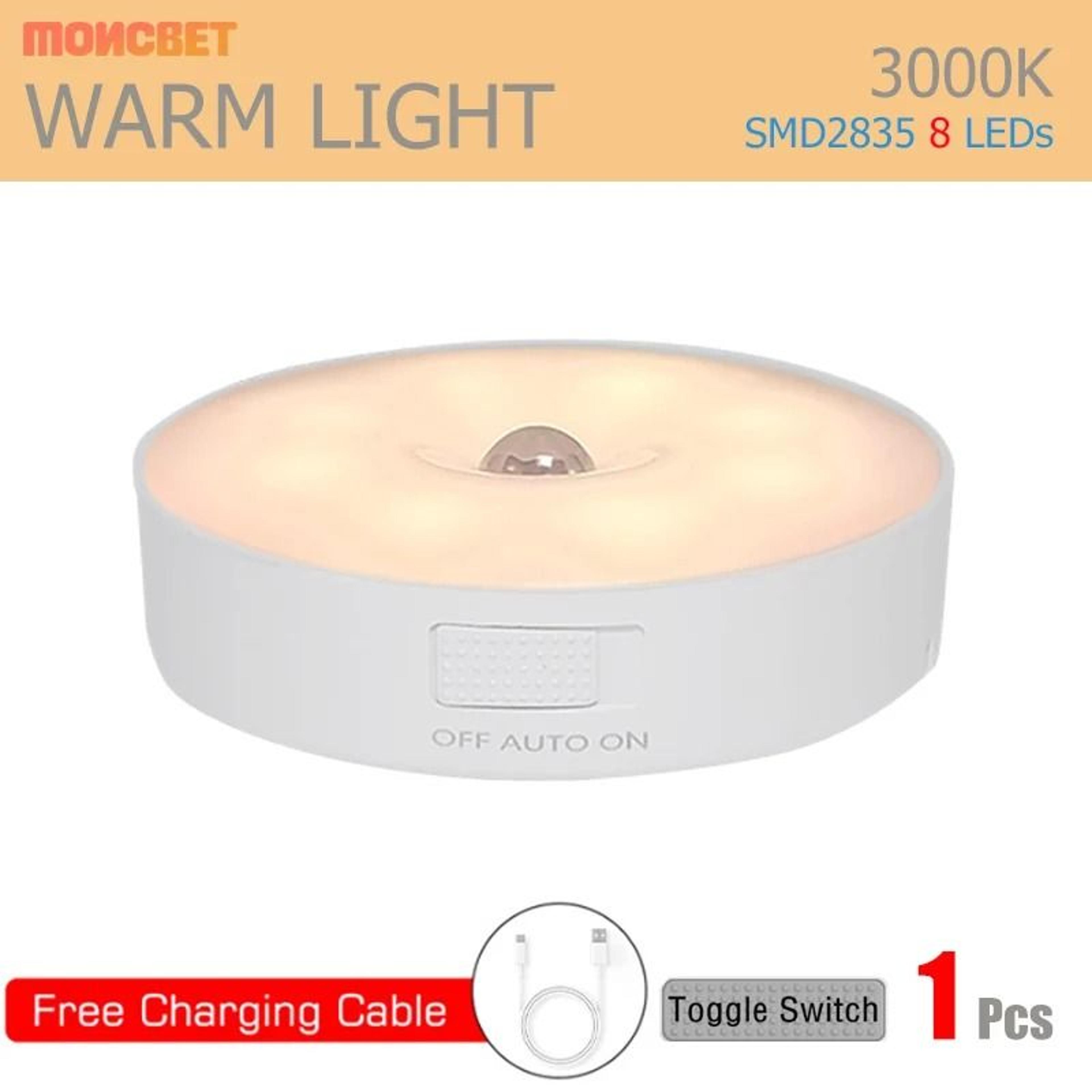 Wireless Magnetic Motion Sensor LED Cabinet Lamp USB Rechargeable Night Light 8