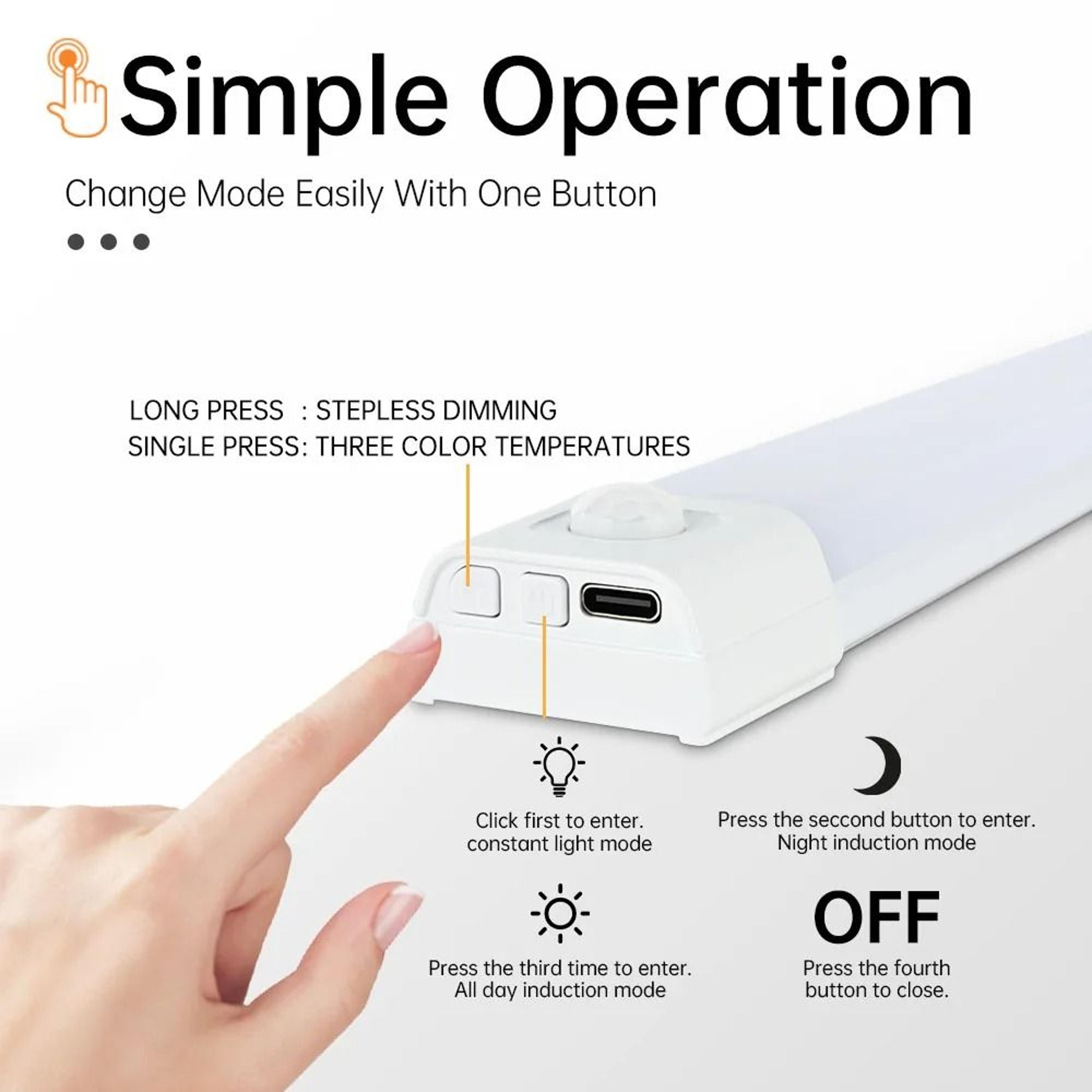 Wireless USB Rechargeable Motion Sensor LED Wardrobe  Cabinet Light 2