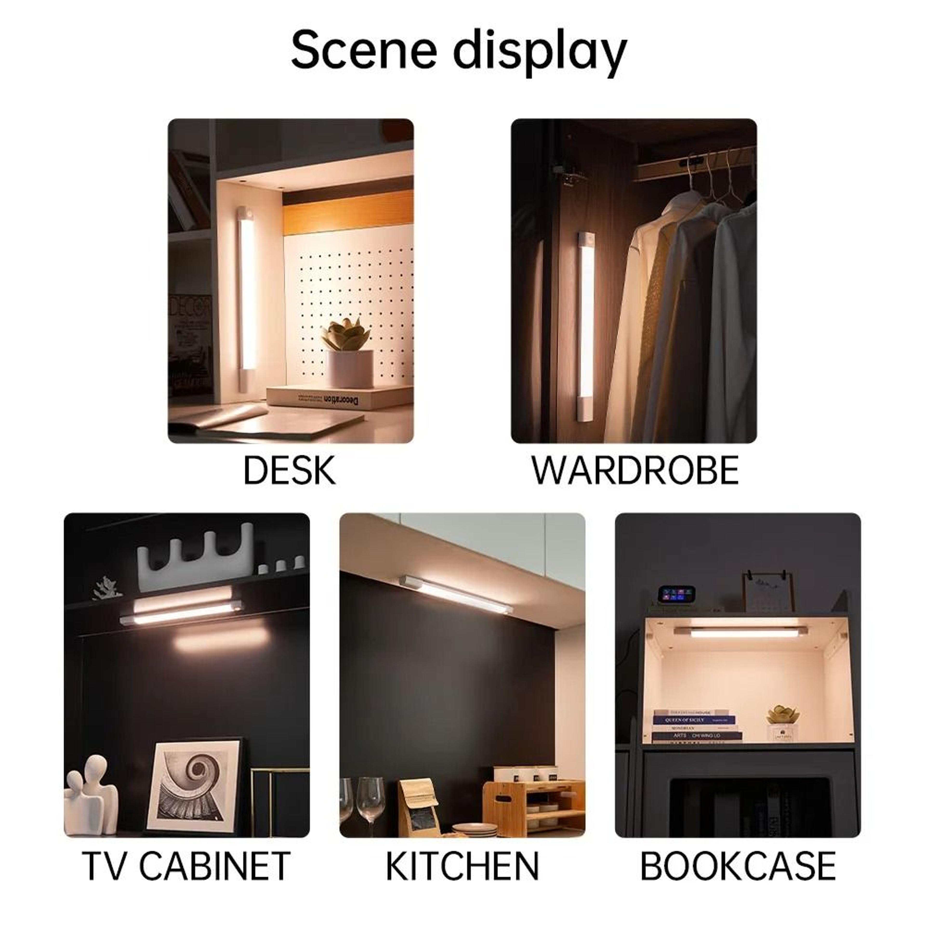 Wireless USB Rechargeable Motion Sensor LED Wardrobe  Cabinet Light 5