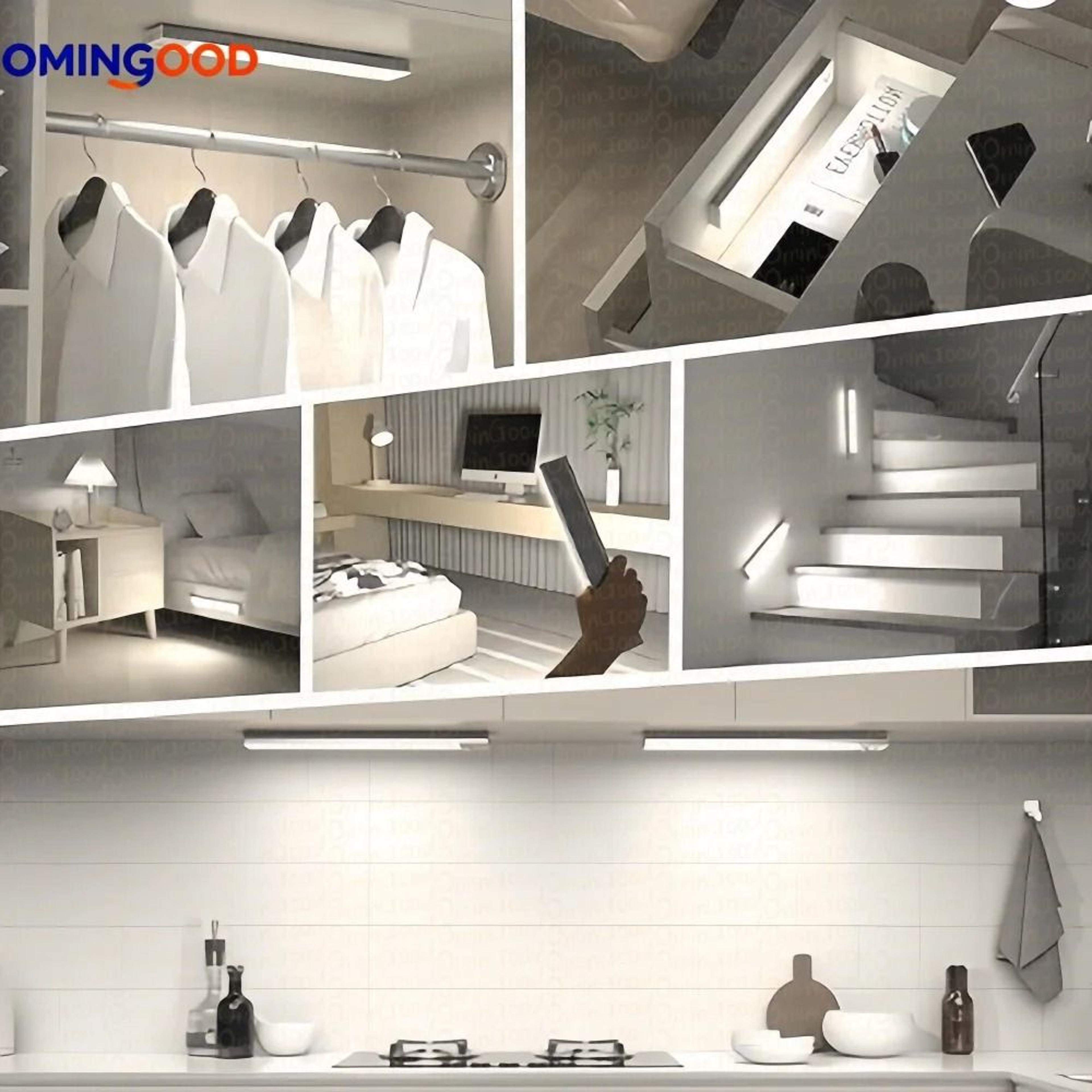 Motion Sensor Wireless LED Strip Light USB Rechargeable Long Bar Lamp For Cabinet  Stairs 1