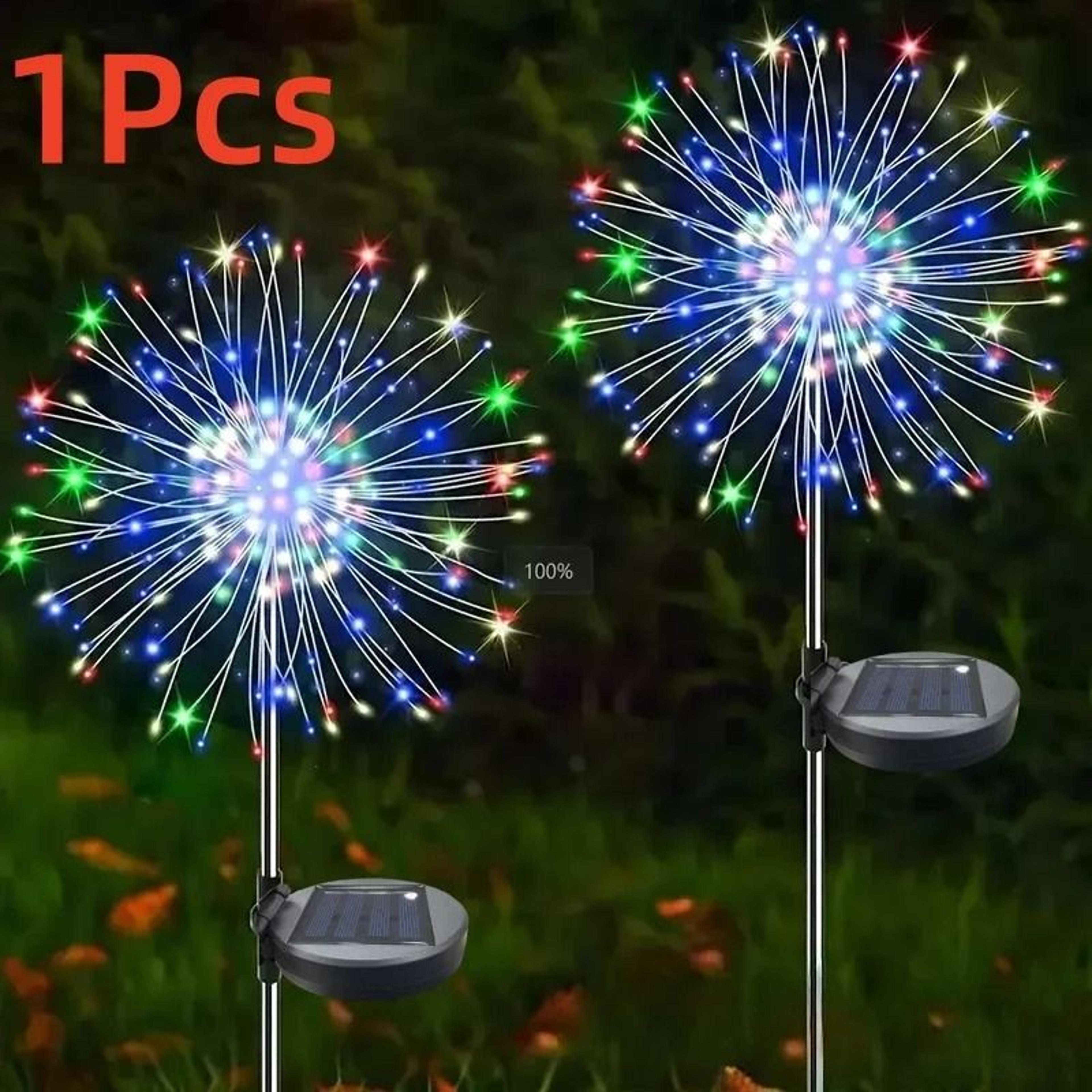 Solar Outdoor Firework LED Stake Light 8 Lighting Modes  IP65 Waterproof 7
