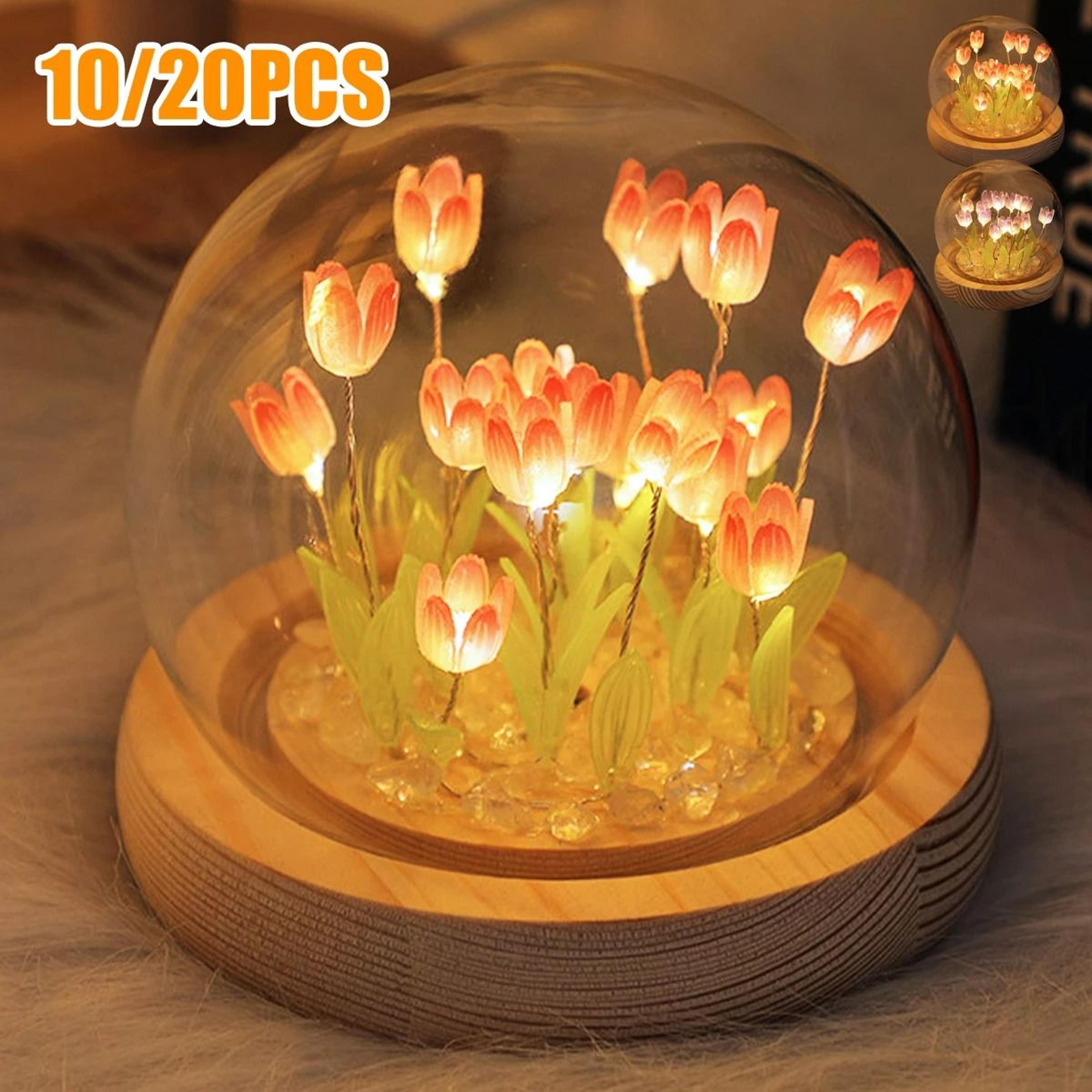 Handmade DIY Tulip Flower LED Night Light Table Lamp 1020 Pcs Set 0