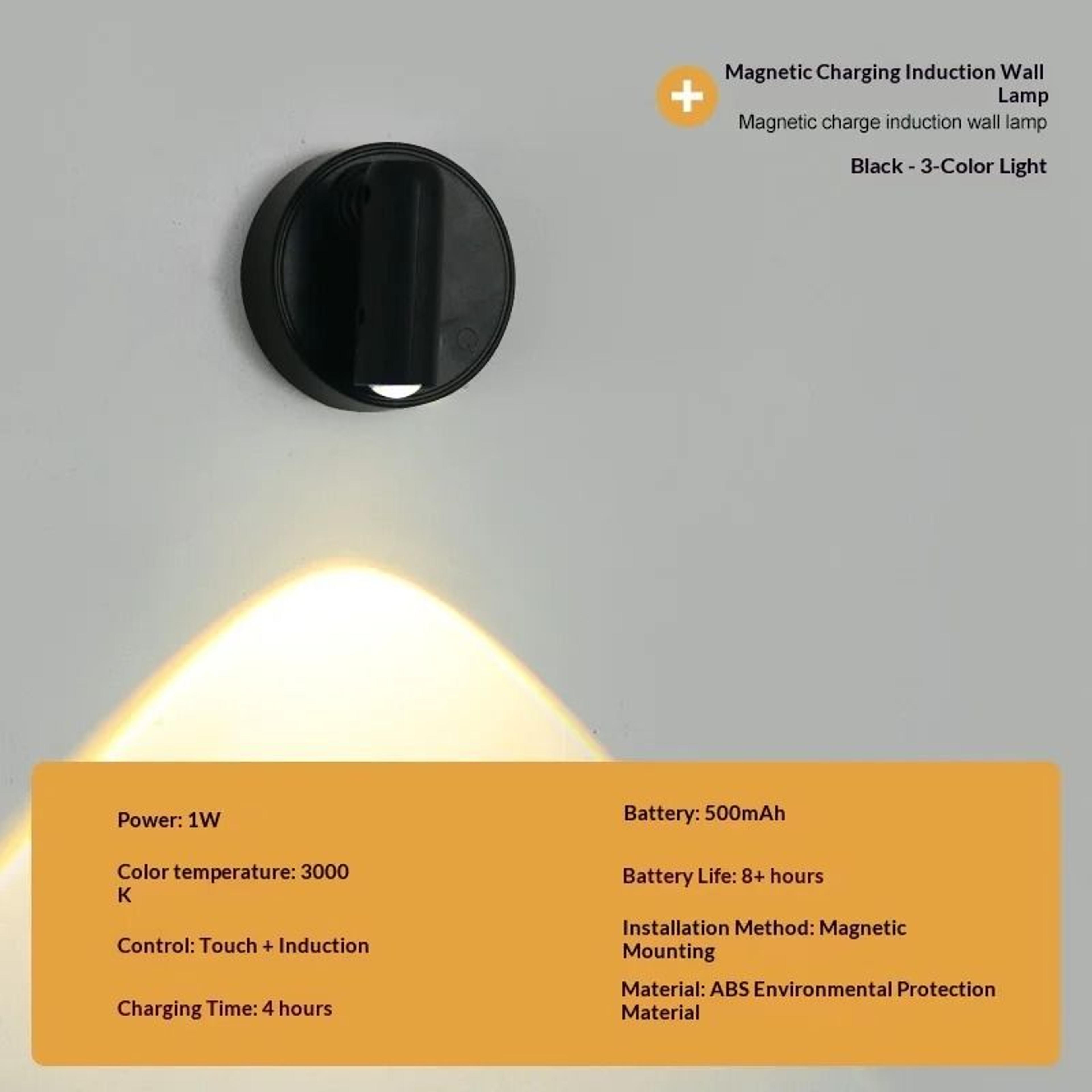 USB Rechargeable Wireless LED Wall Spotlight Magnetic TouchDimmable Reading Lamp 13