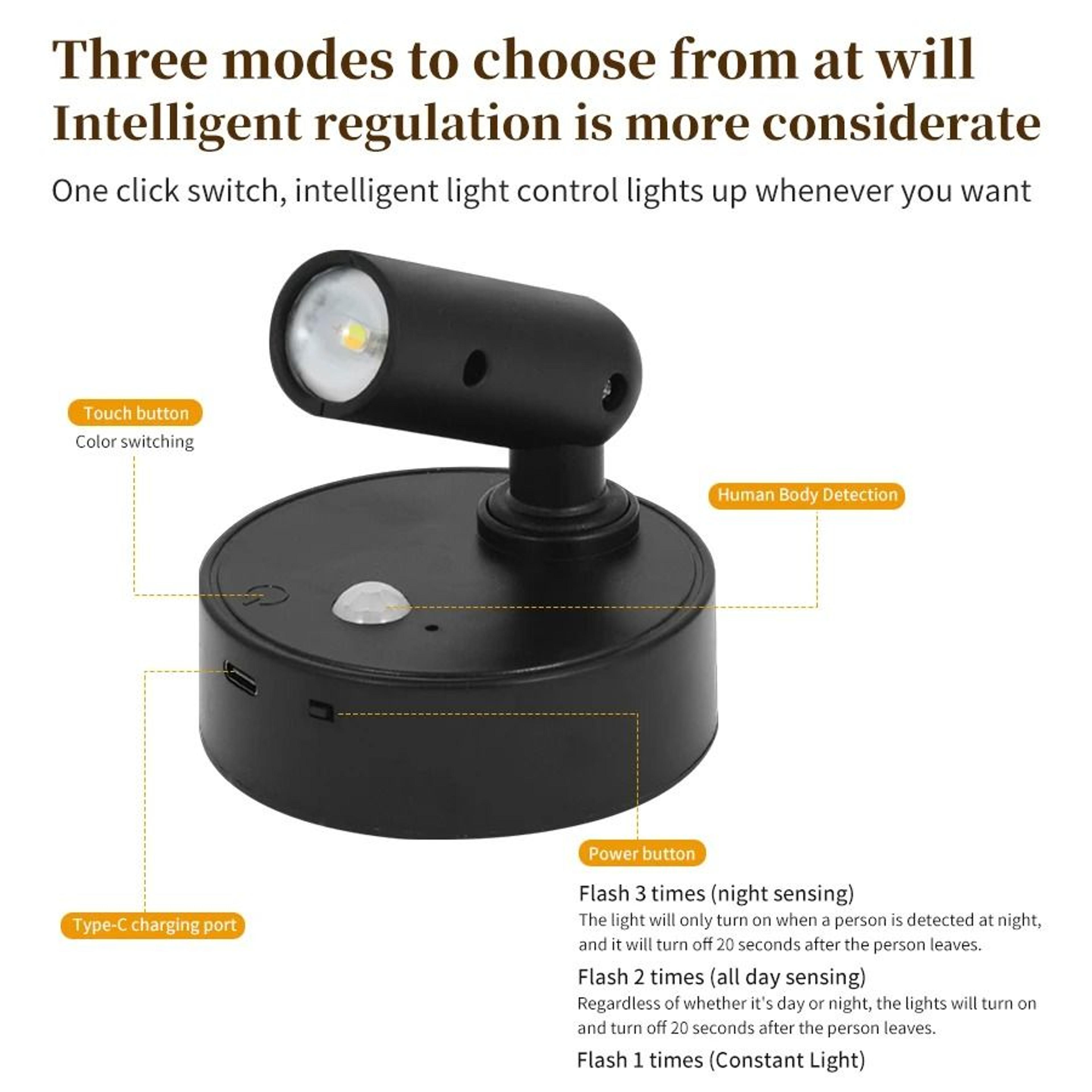 Rechargeable Motion Sensor LED Wall Spotlight With Remote Control Art  Cabinet Light 4