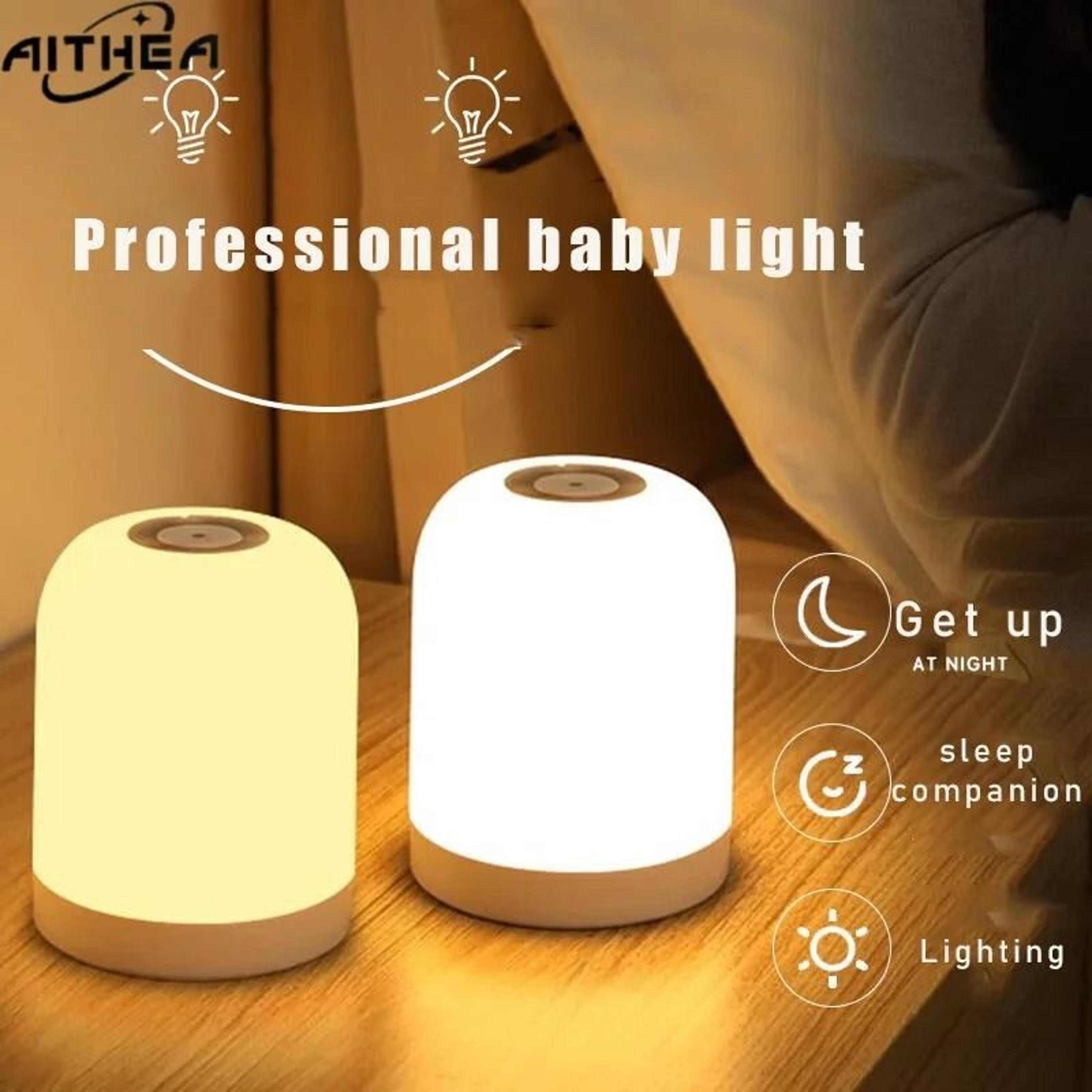 AITHEA 3Color Dimmable Touch Sensor Table Lamp Rechargeable LED Bedside Night Light 0