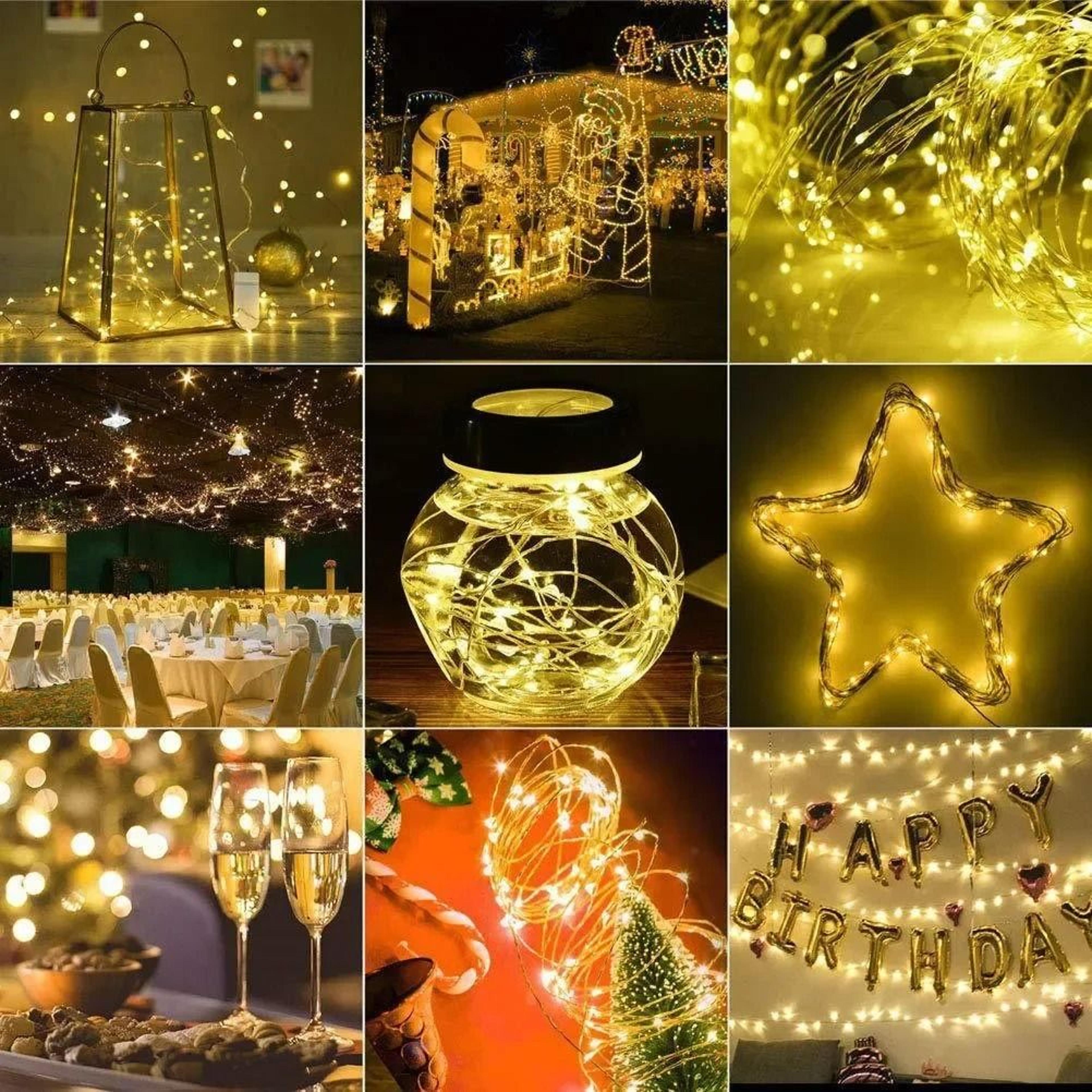 MultiLED BatteryOperated Copper Wire Fairy Lights Decorative Christmas  Wedding Garland 5