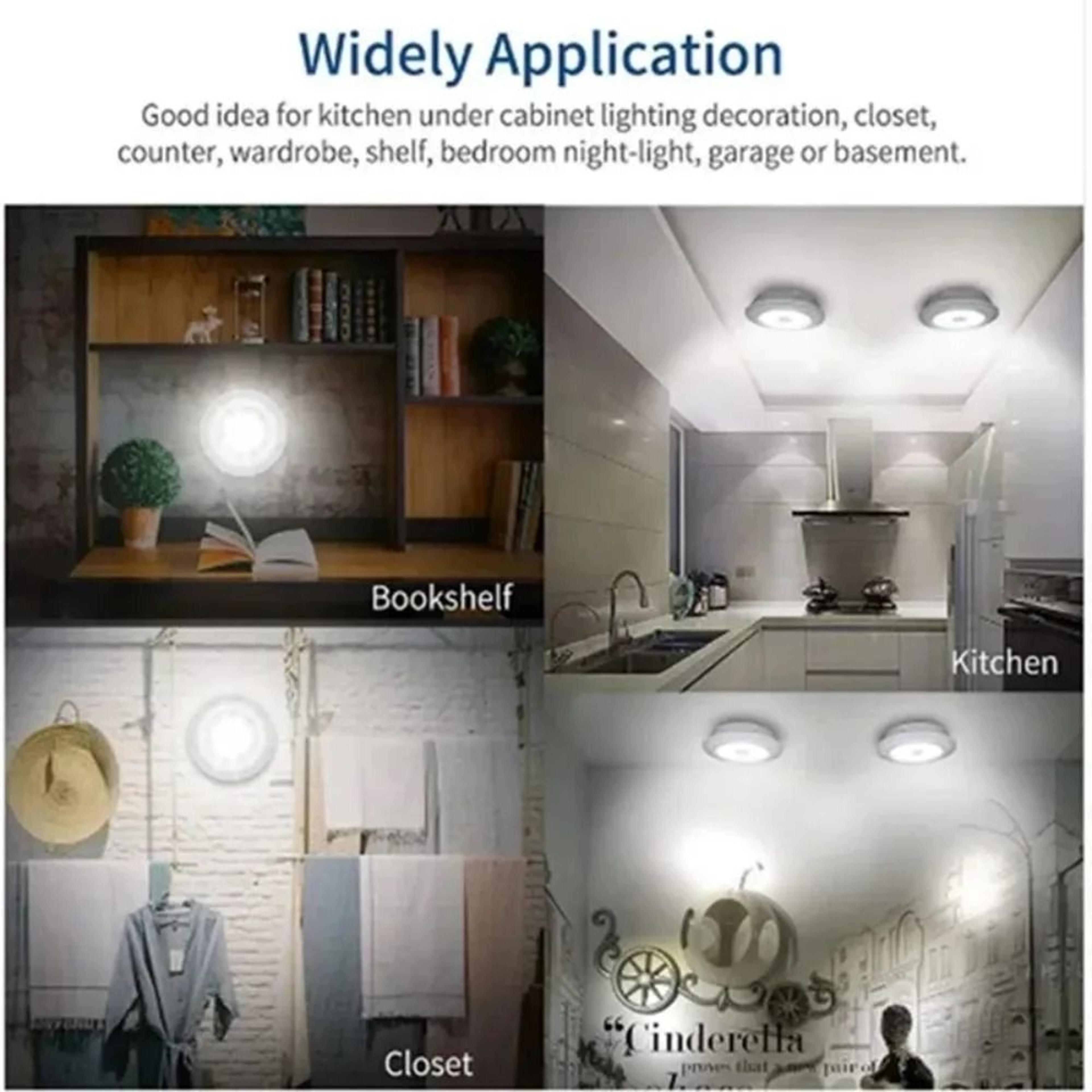 Wireless BatteryOperated LED UnderCabinet Puck Lights With Remote Control 1