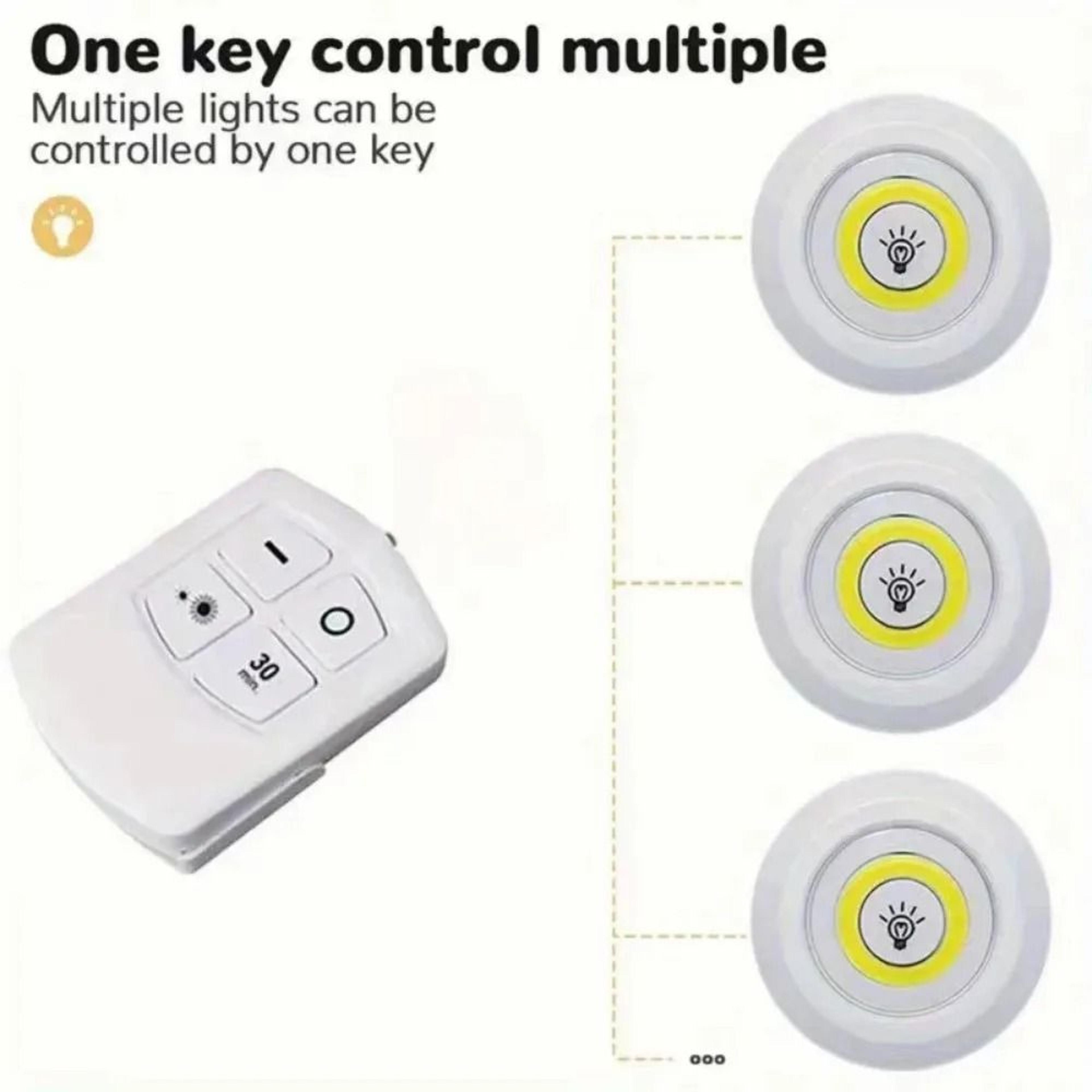 Wireless BatteryOperated LED UnderCabinet Puck Lights With Remote Control 3
