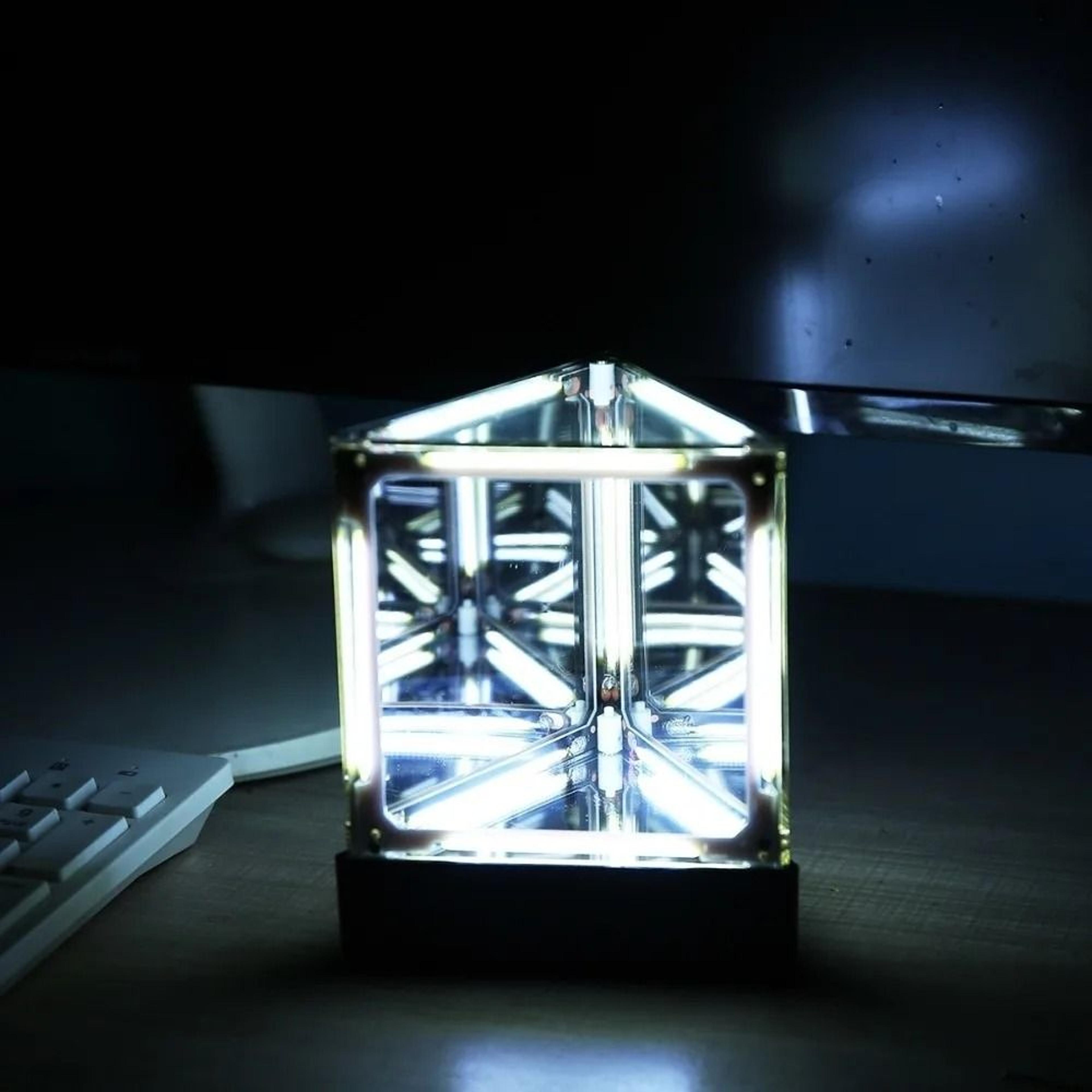 Futuristic Maglev Floating Cube LED Atmosphere Light Transparent Technology Desktop Lamp 9