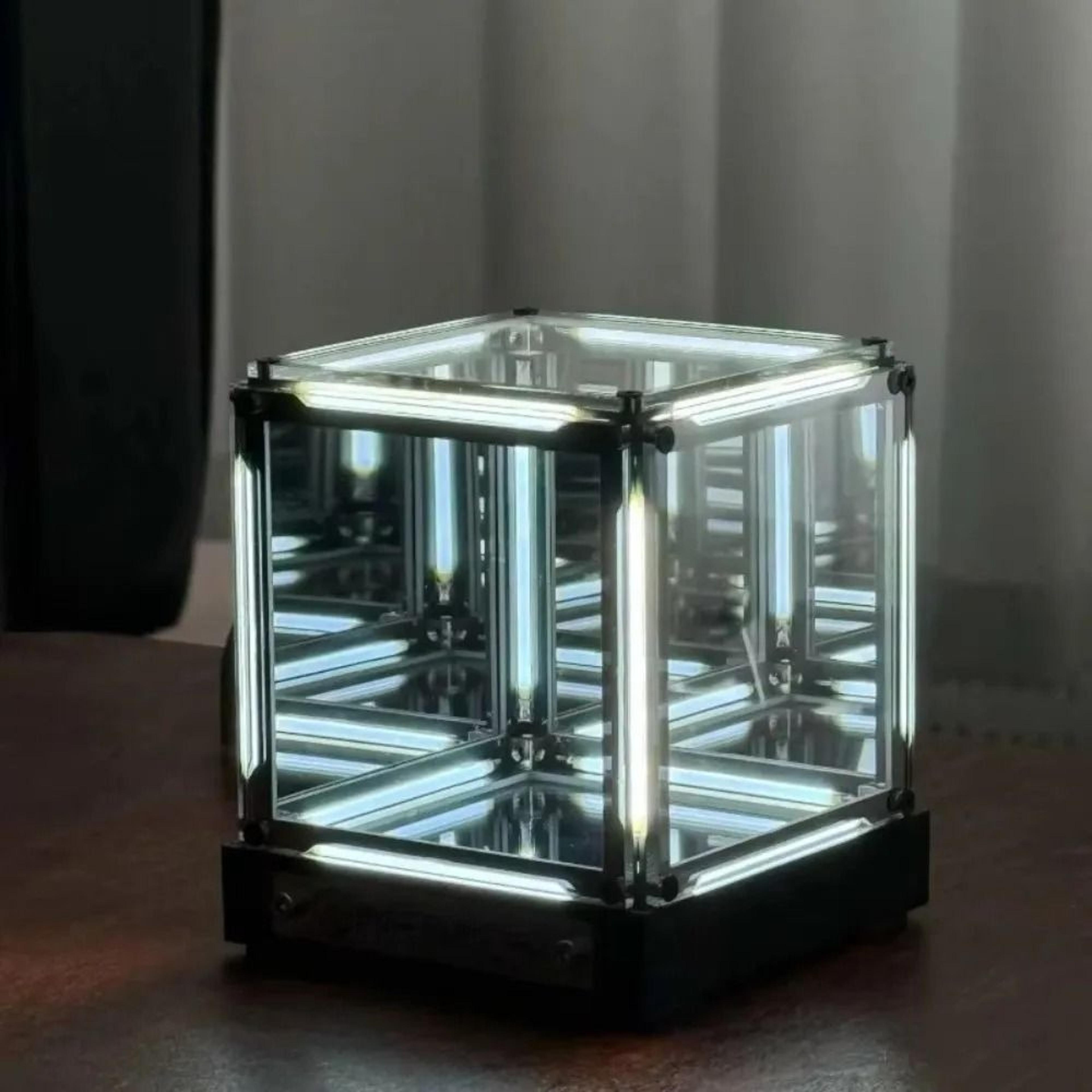 Futuristic Maglev Floating Cube LED Atmosphere Light Transparent Technology Desktop Lamp 2