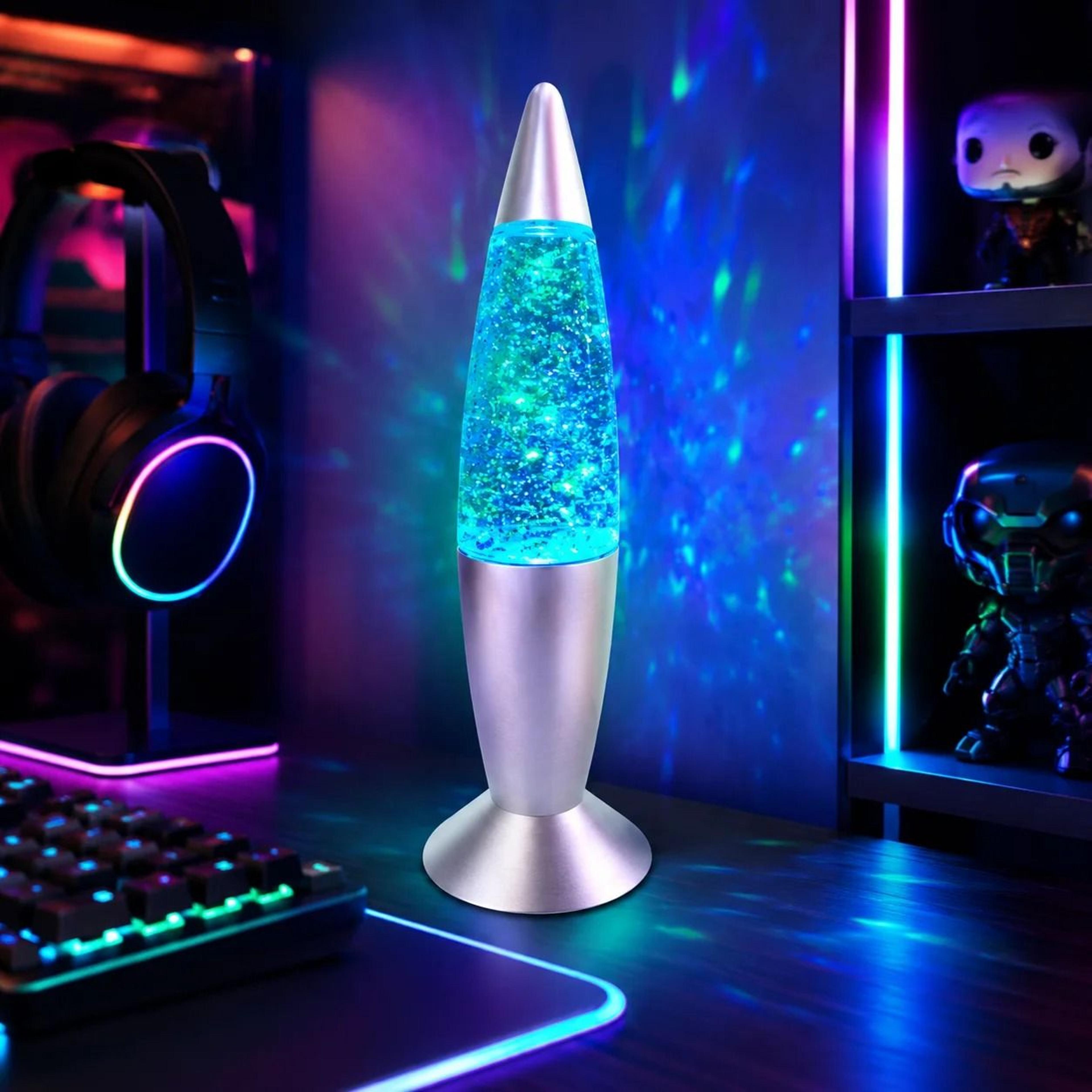 retro led rocket rgb mood desk lamp (color-changing usb table night light)