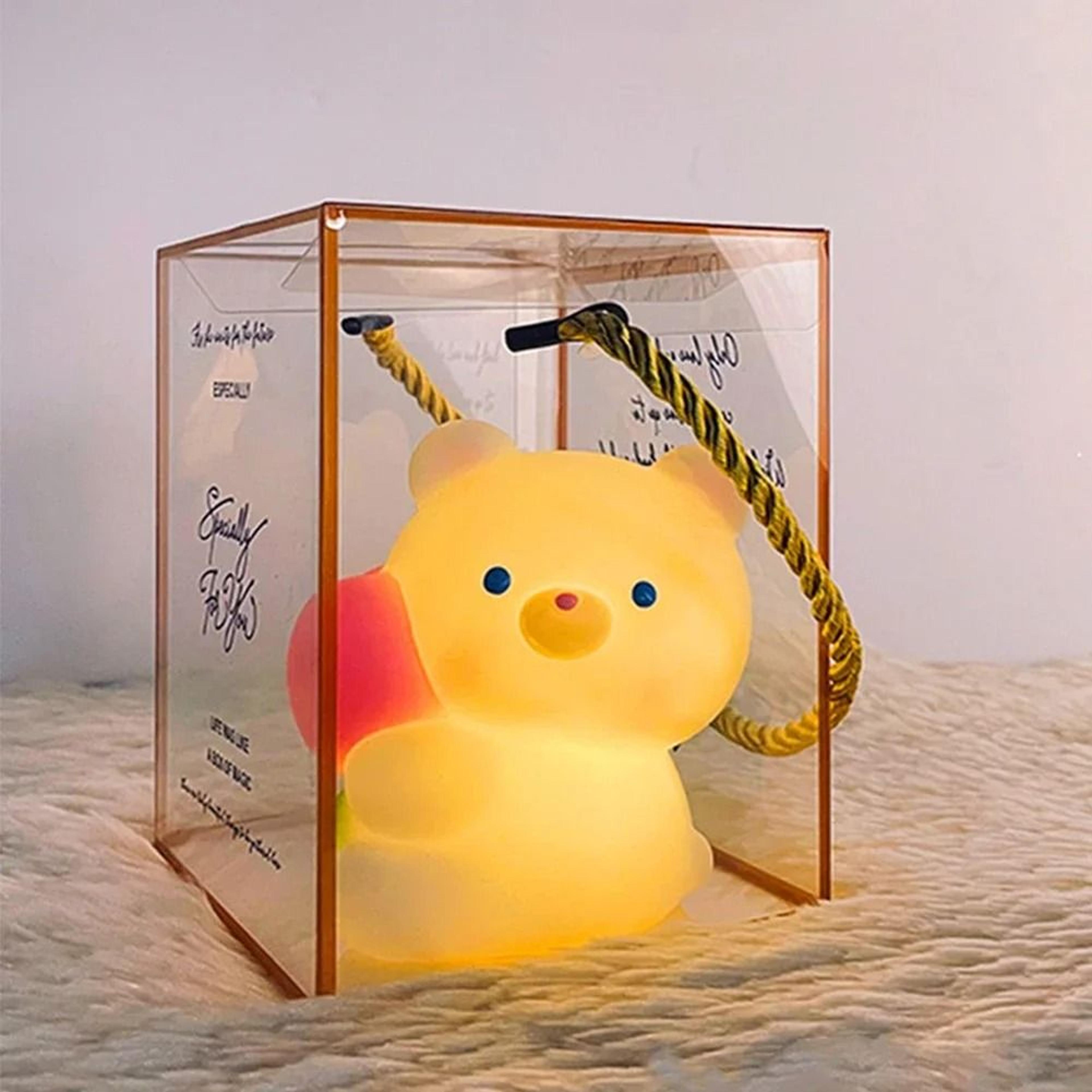 Big Face Silicone Rabbit Touch Night Light Cute Soft Cartoon LED Bedside Lamp For Kids 13