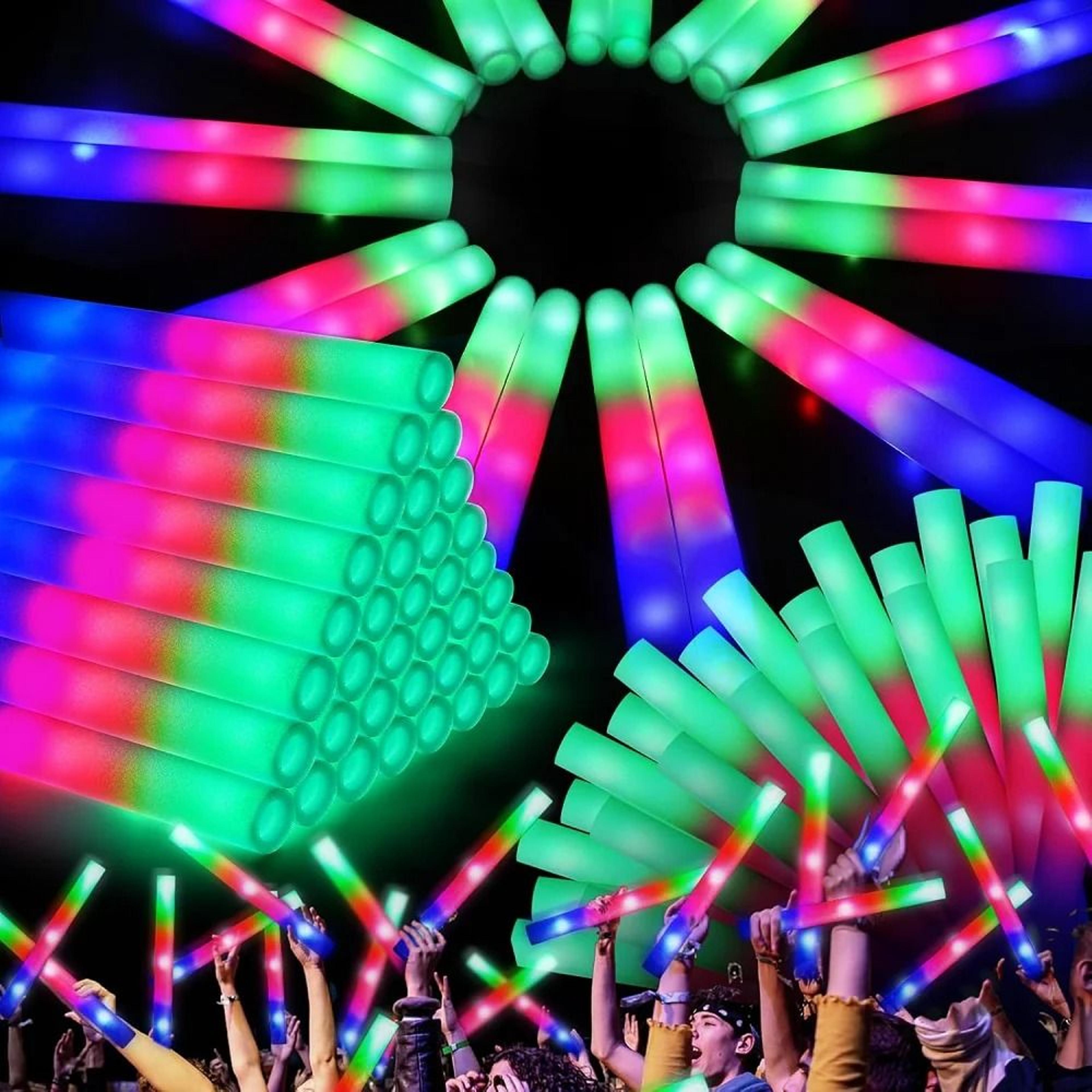 bulk colorful rgb led glow foam sticks (rave light sticks & concert cheer tubes)