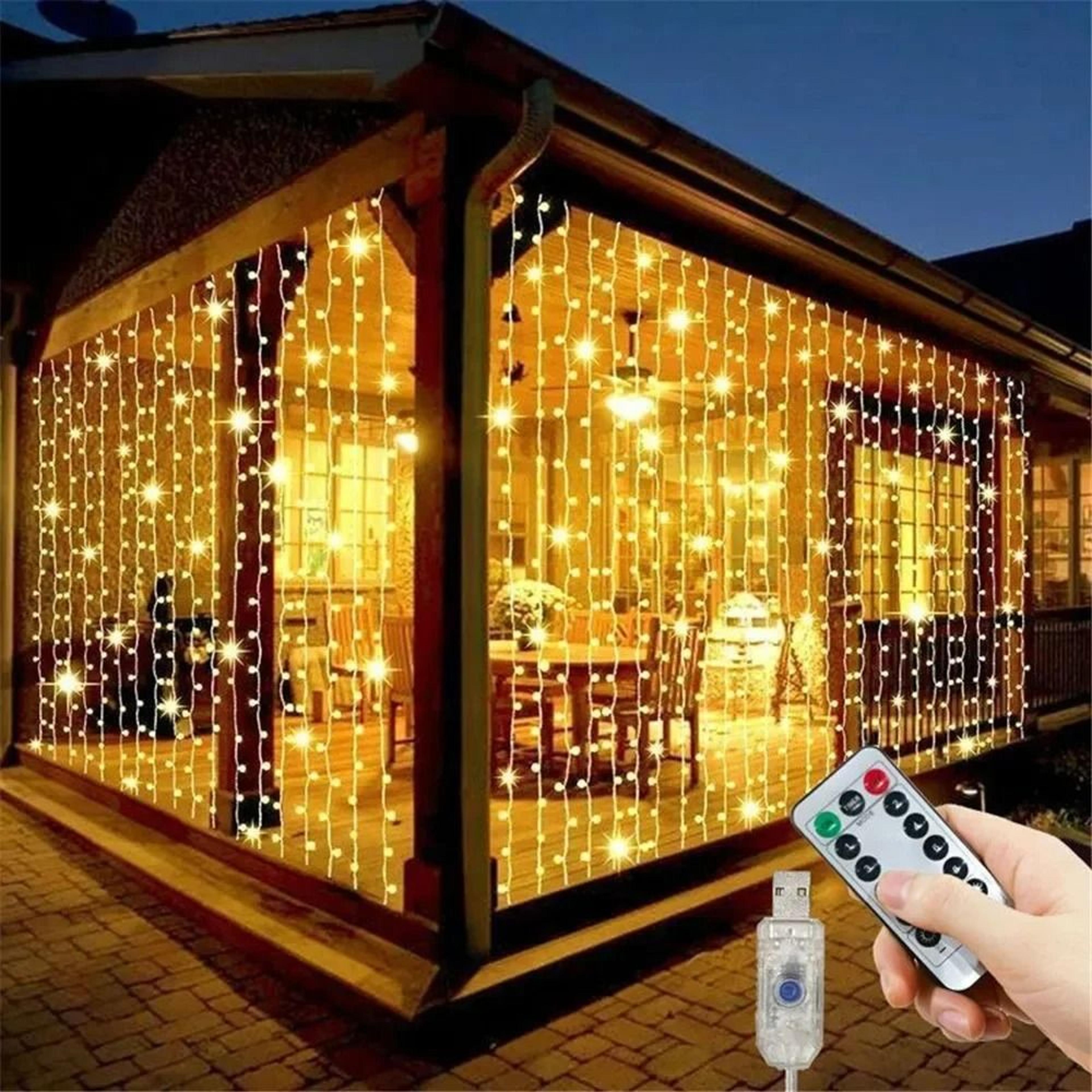 USB LED Window Curtain String Lights RemoteControlled Fairy Backdrop Light For Bedroom  Holiday Par 3