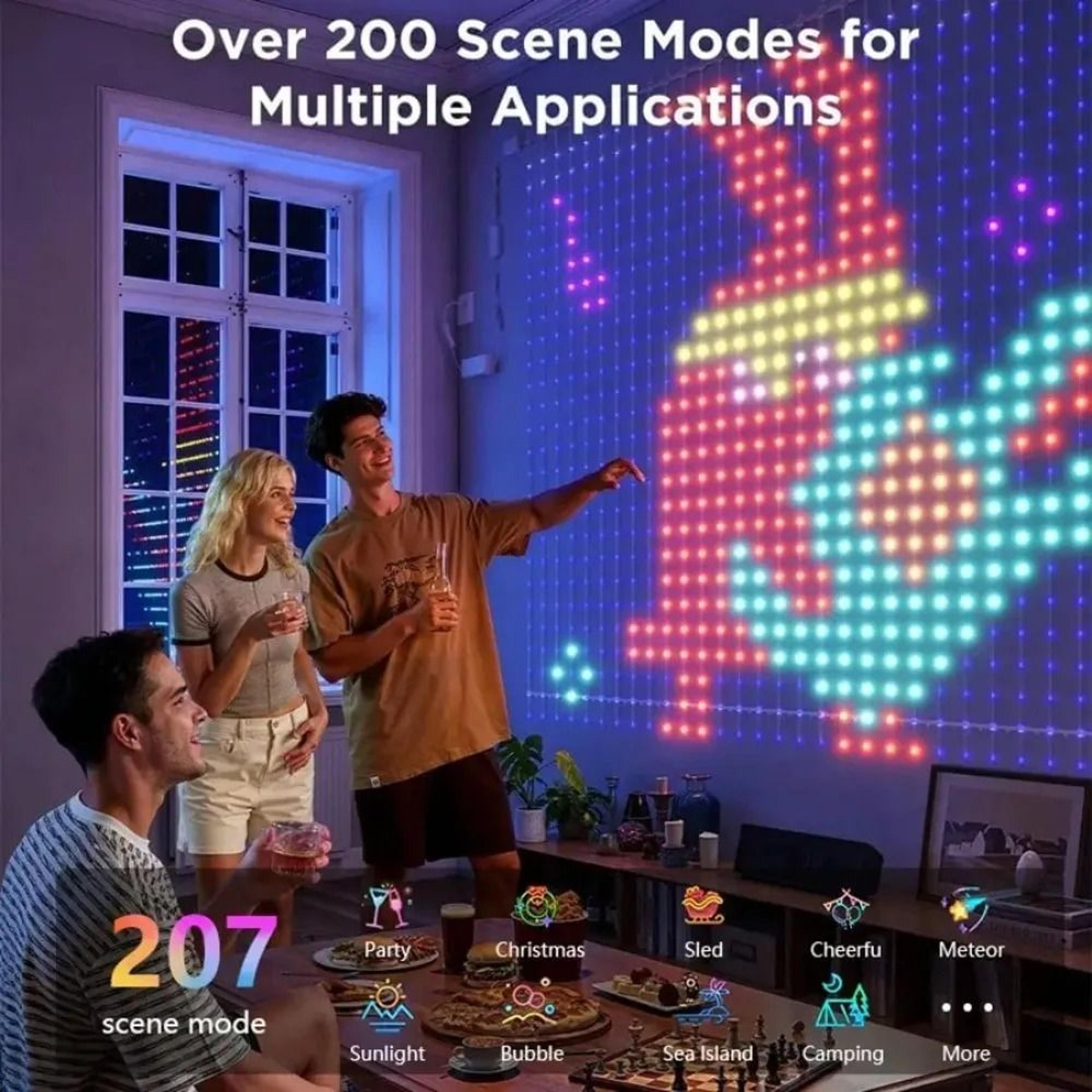 Smart App Control 256400 LED Dynamic Pattern Curtain Lights 4