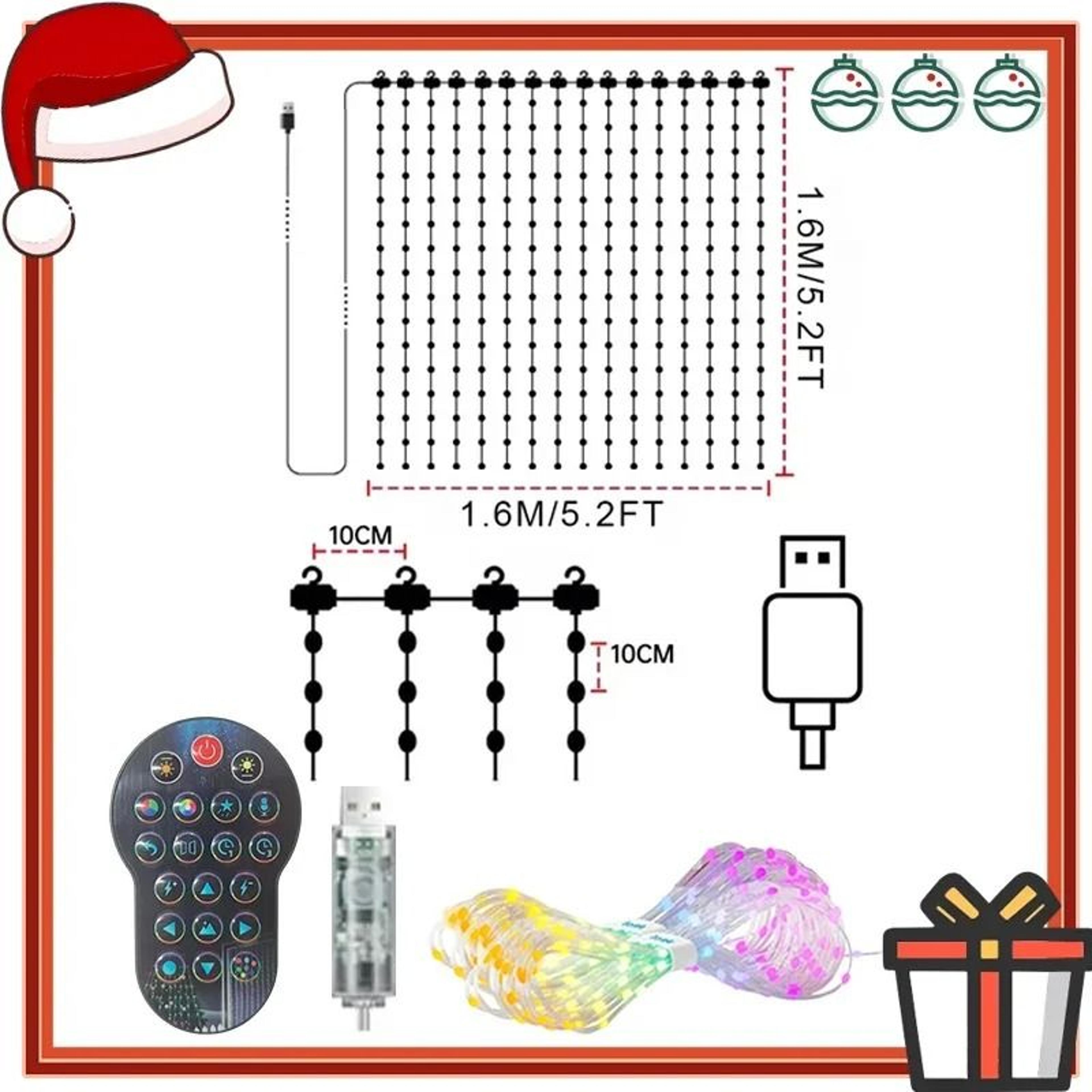 Smart App Control 256400 LED Dynamic Pattern Curtain Lights 6