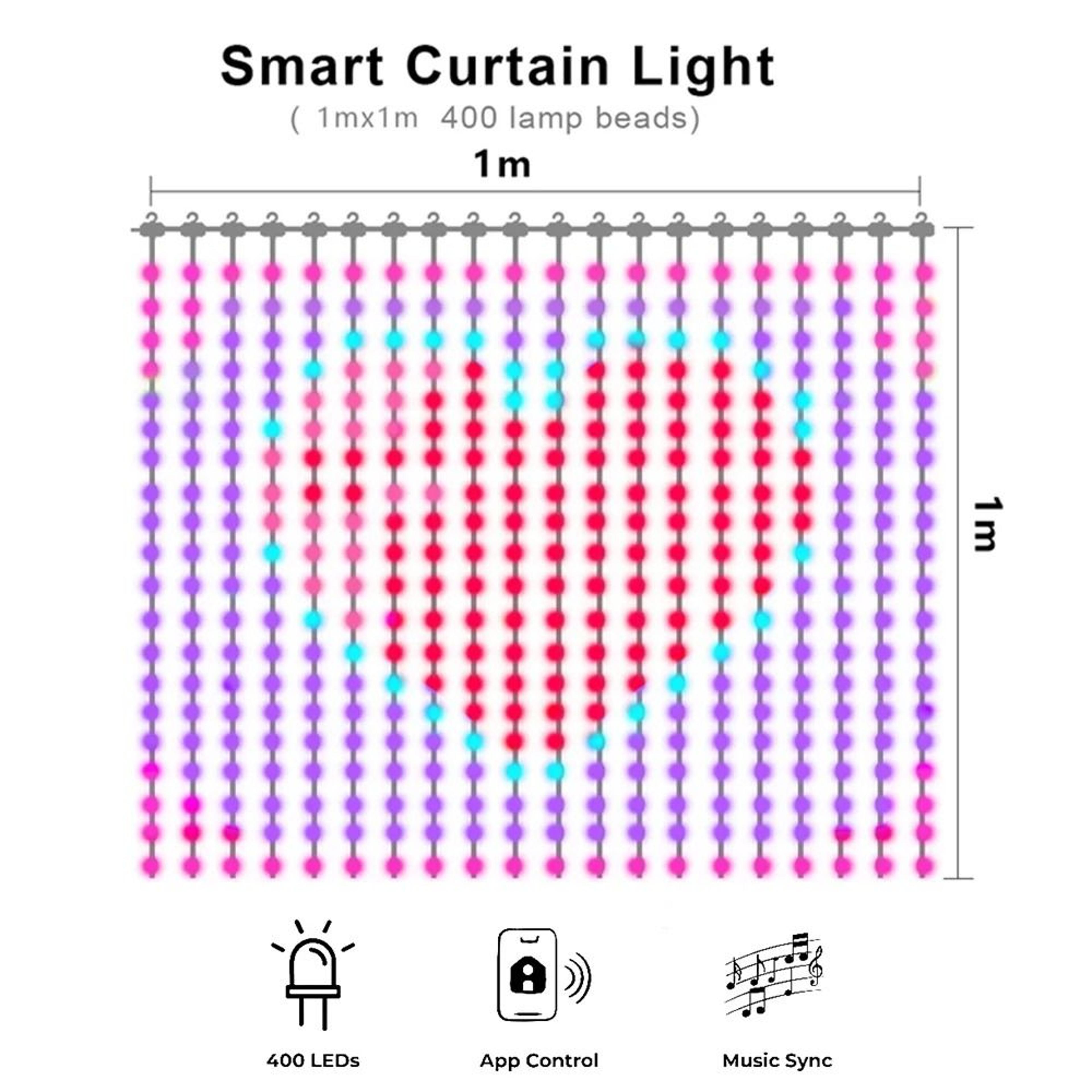 Smart Waterproof DIY LED Curtain Lights With Text  Music Sync 8