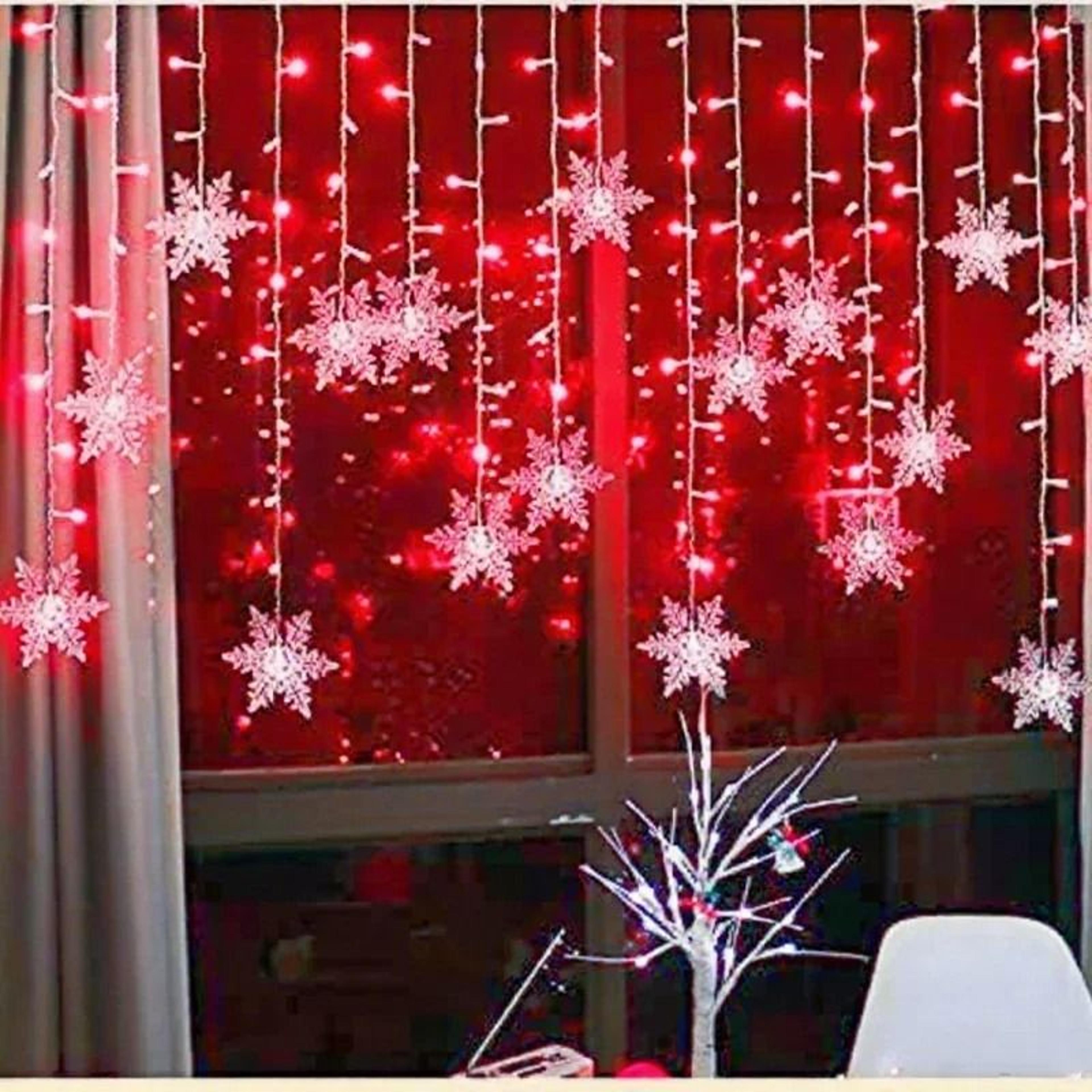 LED Snowflake Curtain String Lights For Christmas  Holiday Decor 11