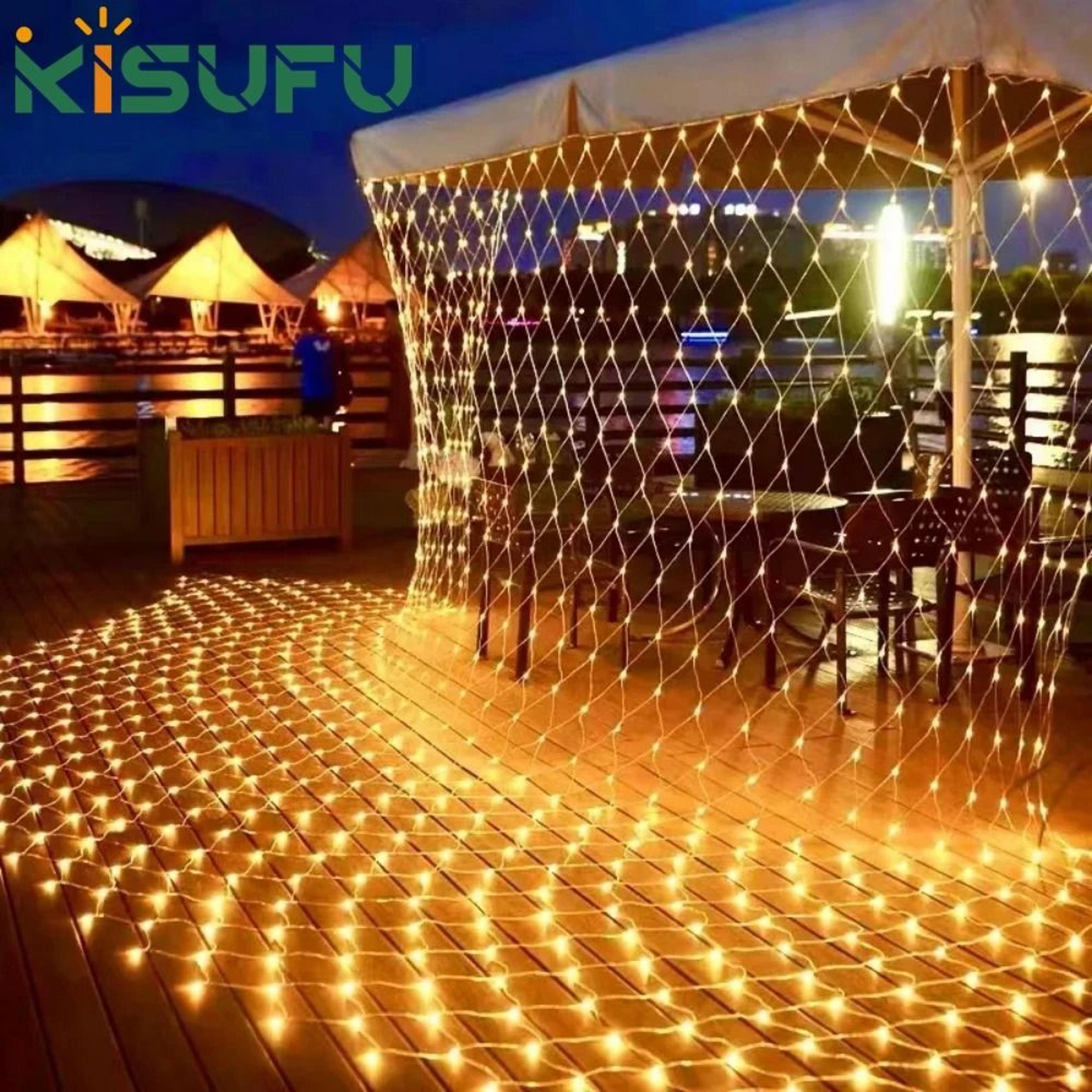 outdoor led net mesh fairy curtain lights for garden, wedding & holiday decor