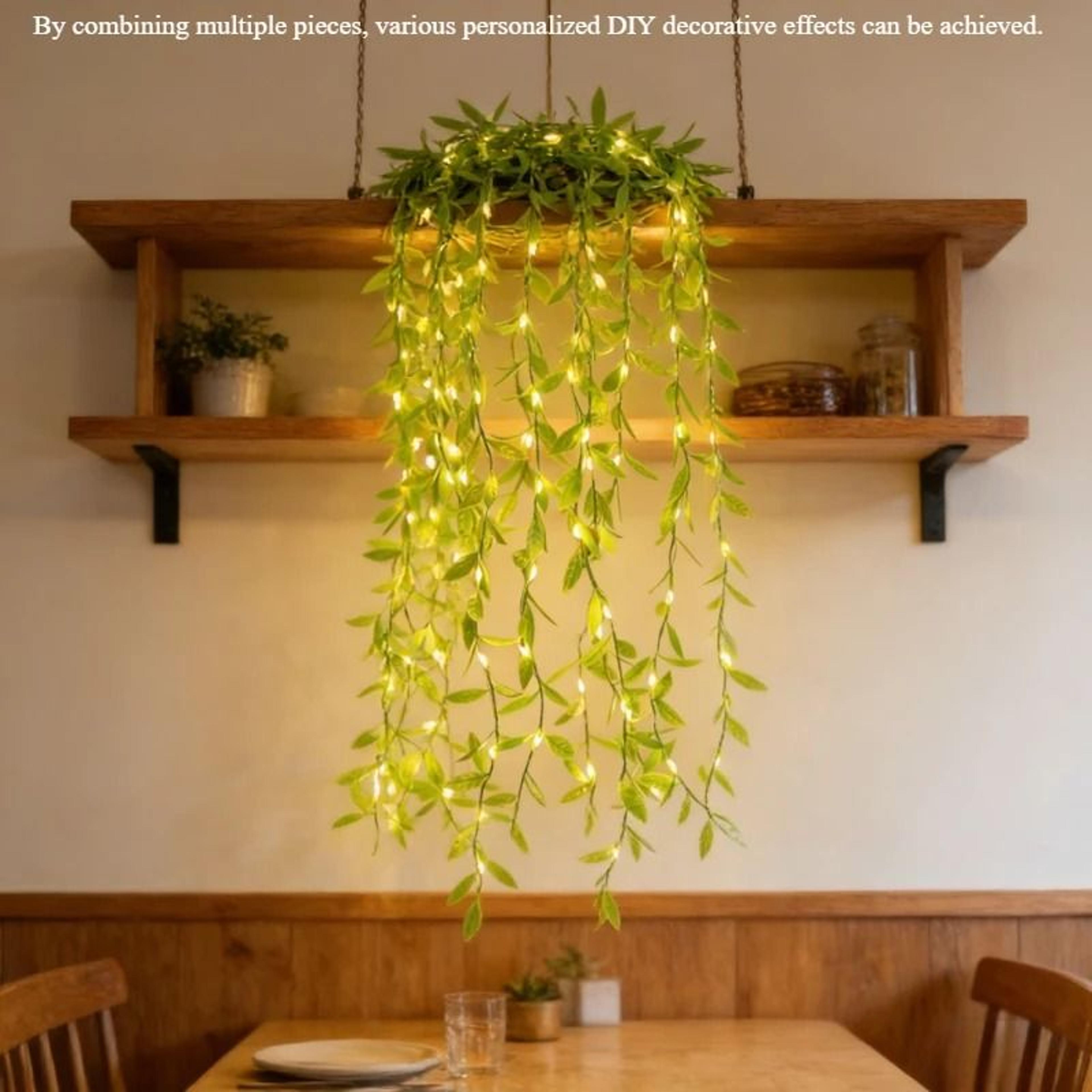 2M 20LED BatteryPowered Willow Leaf Copper Wire String Lights 5