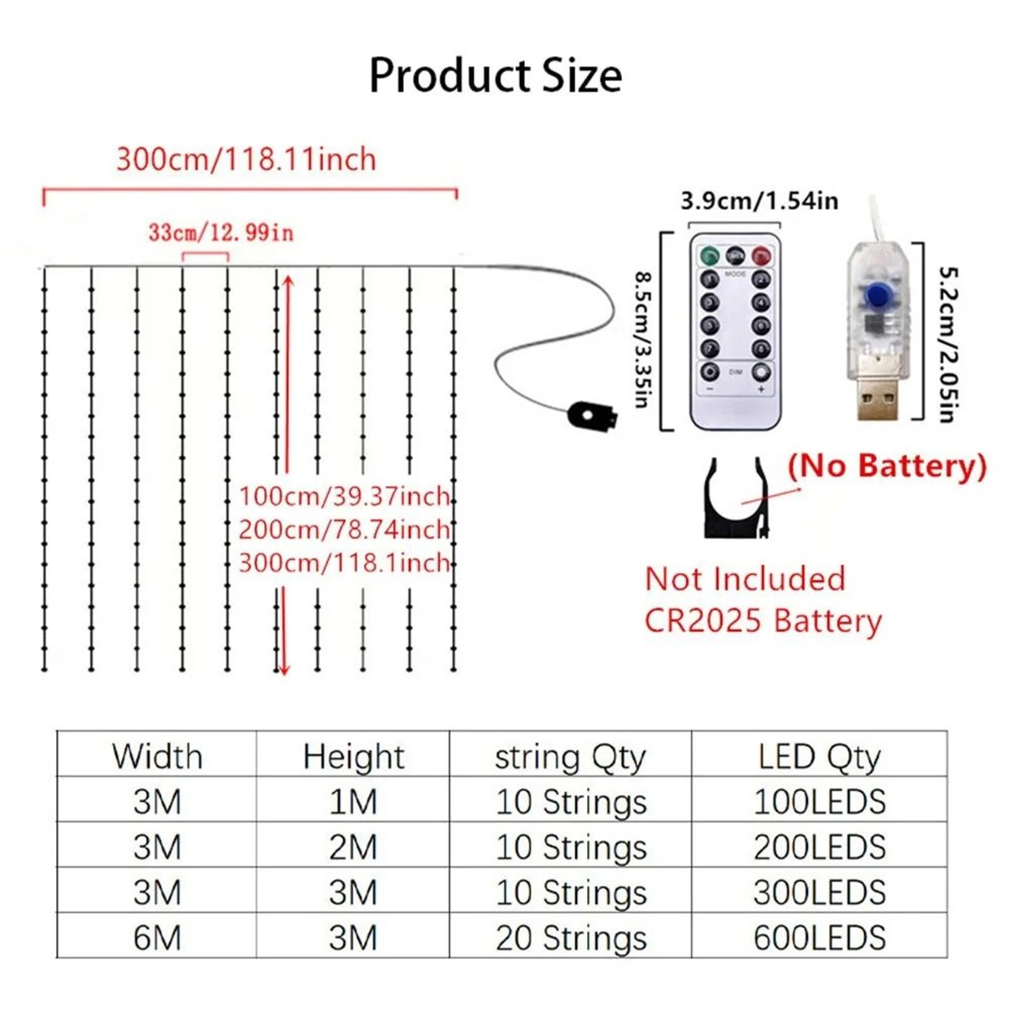 USB Remote Control LED Curtain Fairy Lights For Ramadan  Holiday Decor 4