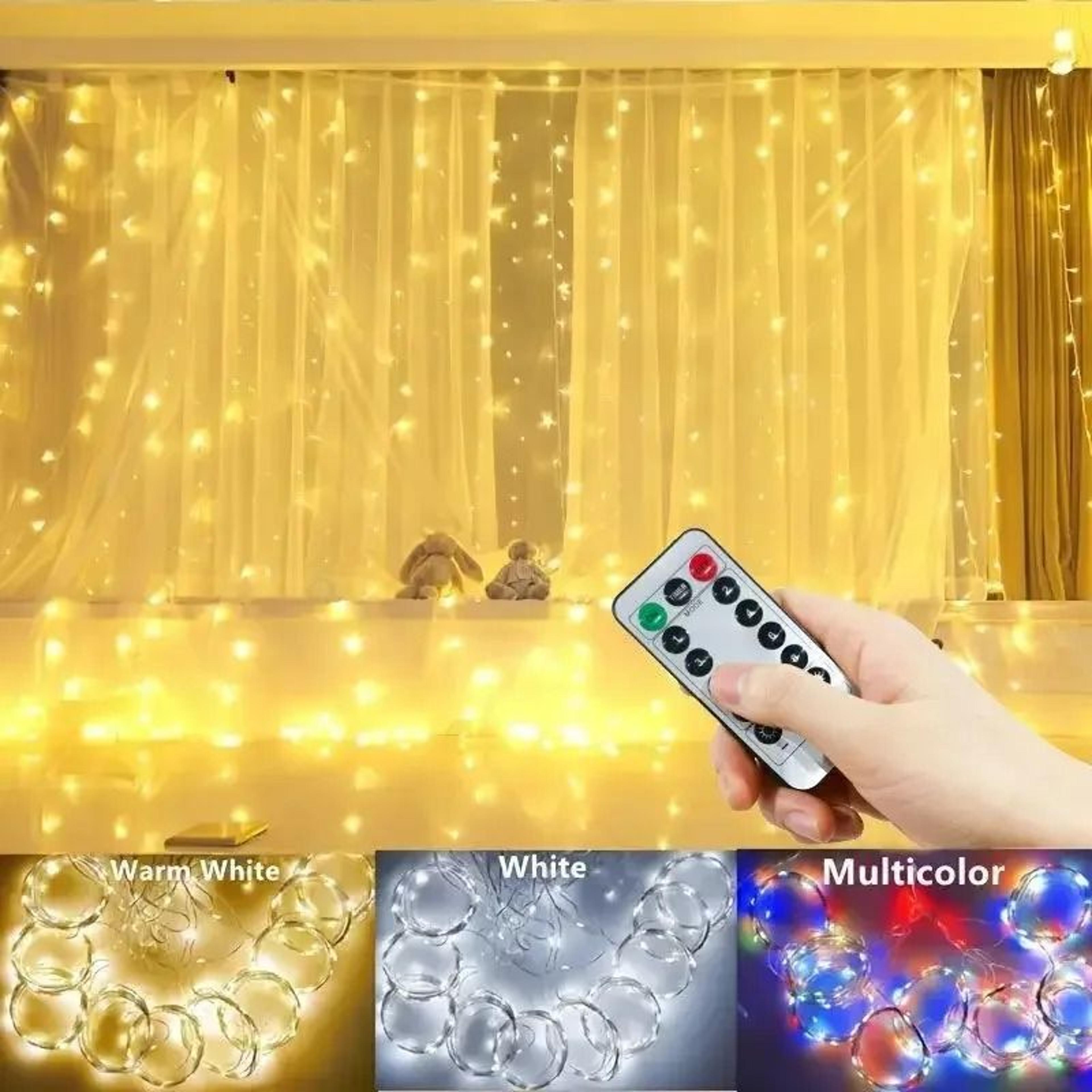 MultiSize USB Remote Control LED Curtain Fairy Garland Lights 3M4M6M For Home  Holiday Decor 1