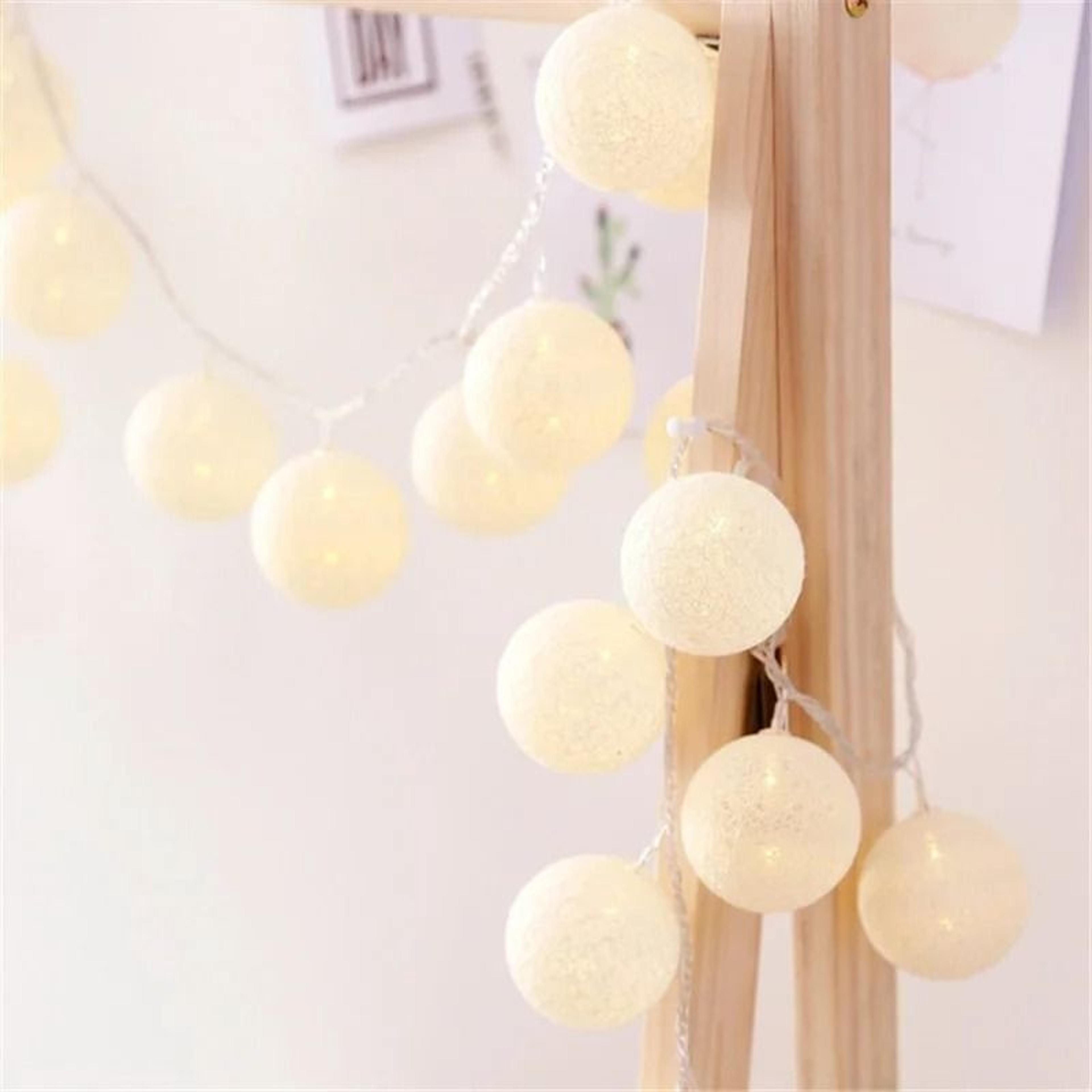 Cotton Ball LED String Lights 102030 LEDs For Bedroom Party  Holiday Decor 2