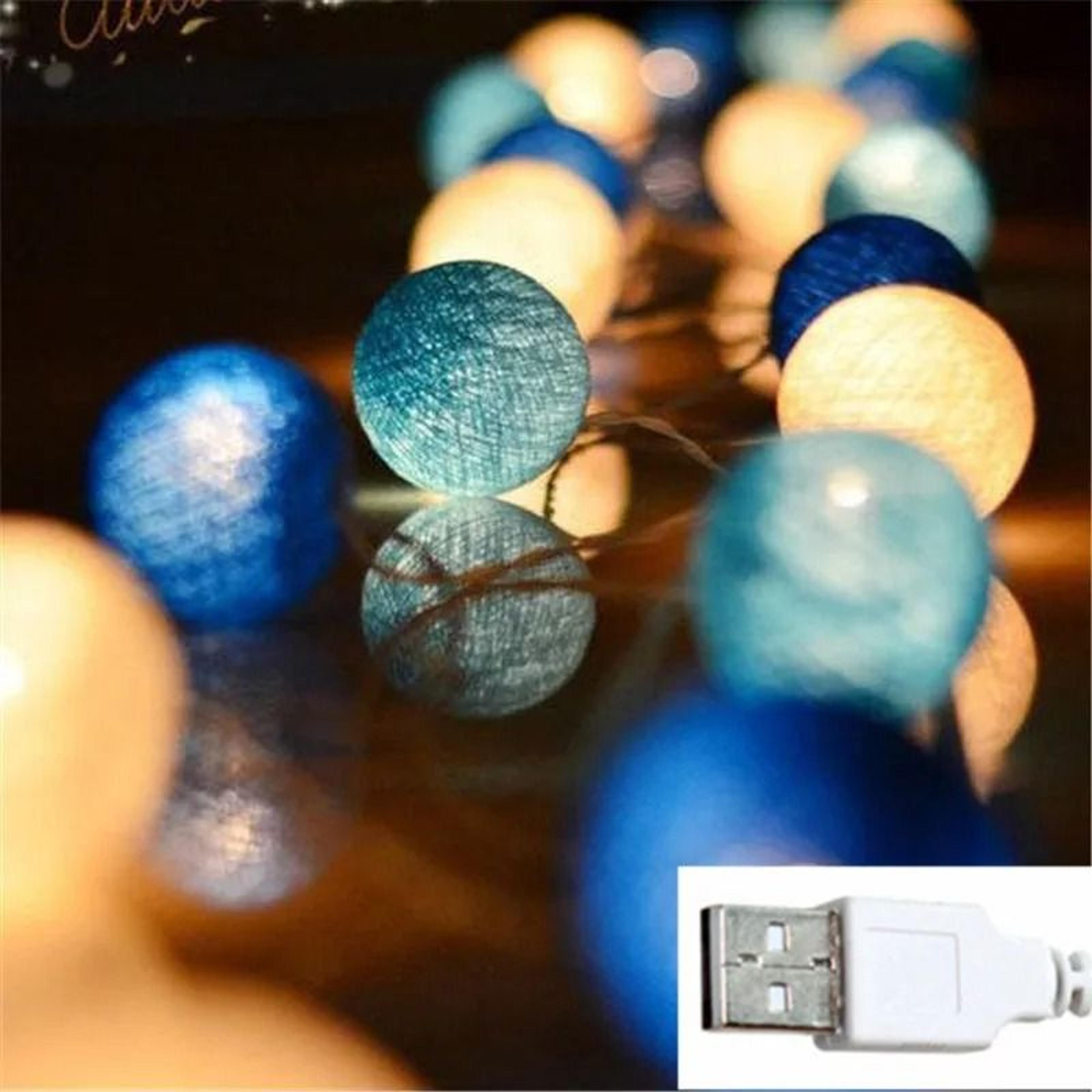 Cotton Ball LED String Lights 102030 LEDs For Bedroom Party  Holiday Decor 12
