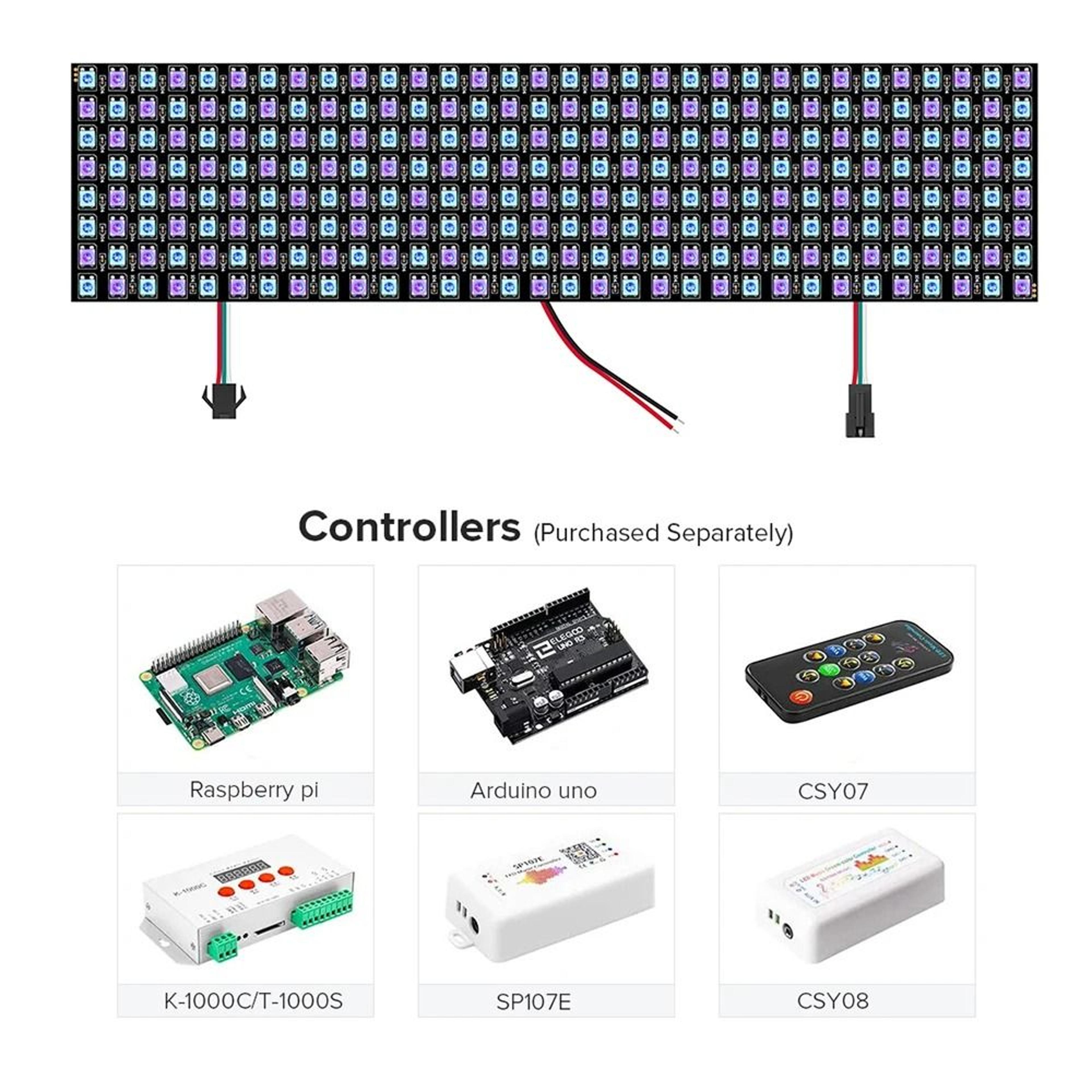 WS2812B RGB Flexible LED Pixel Matrix Panel Module 8x32  16x16 256 LEDs Addressable DC 5V 5