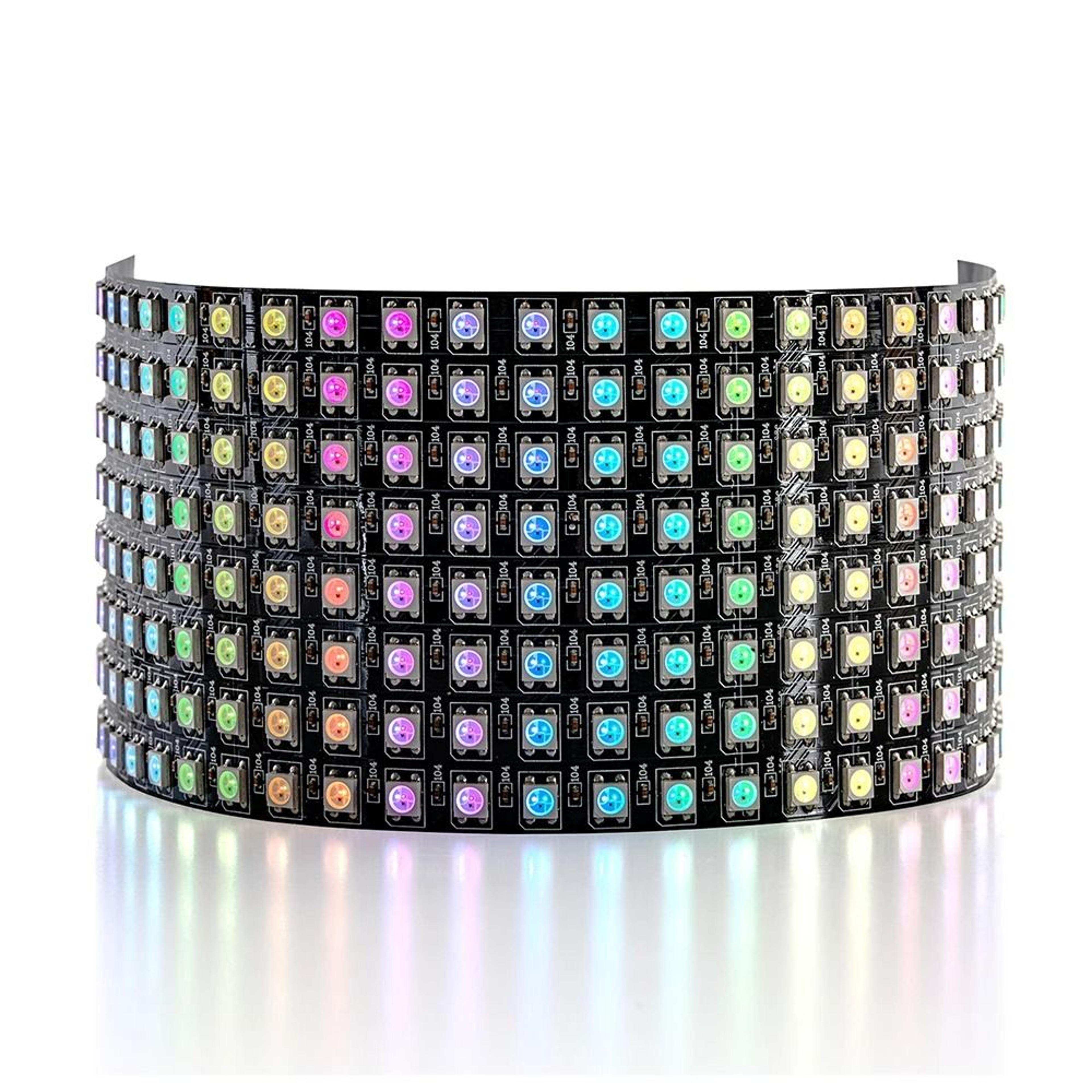 WS2812B RGB Flexible LED Pixel Matrix Panel Module 8x32  16x16 256 LEDs Addressable DC 5V 7