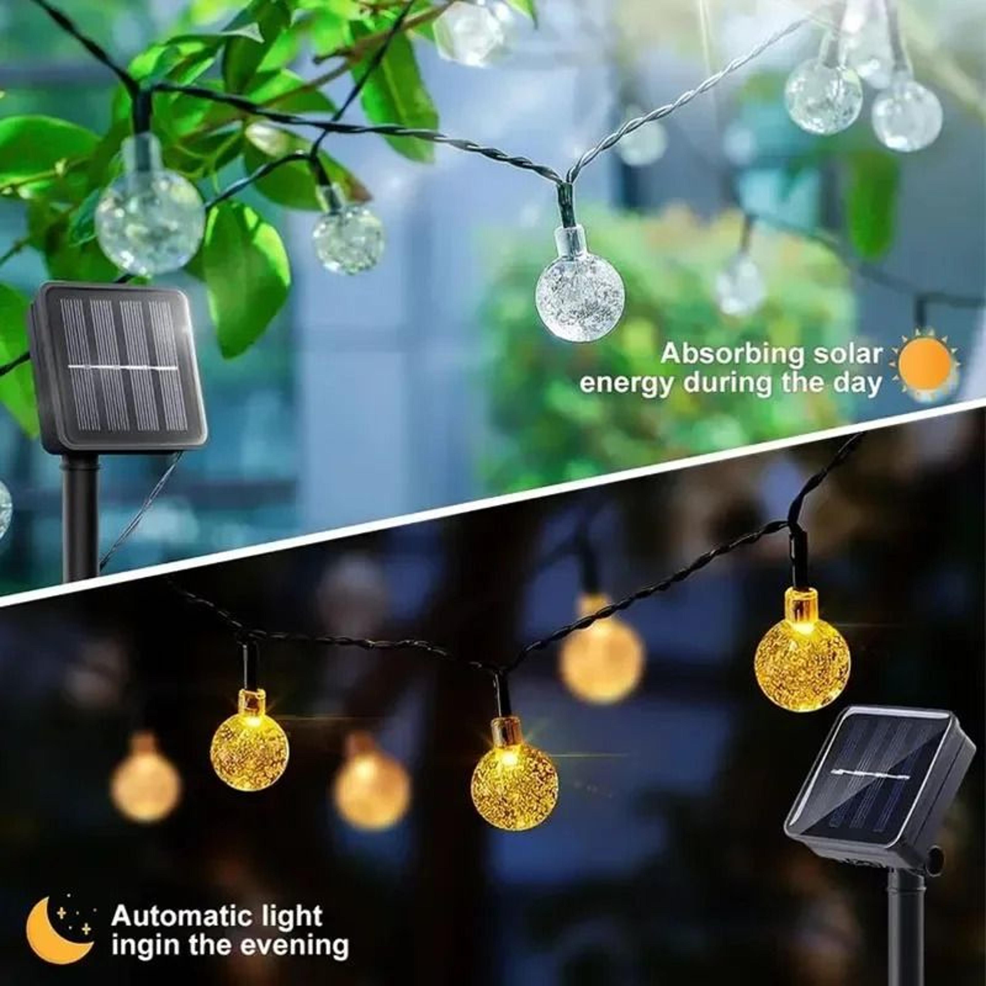 Outdoor Waterproof Solar Crystal Globe LED String Lights 100 LED 8Mode Outdoor Garland For Garden   1