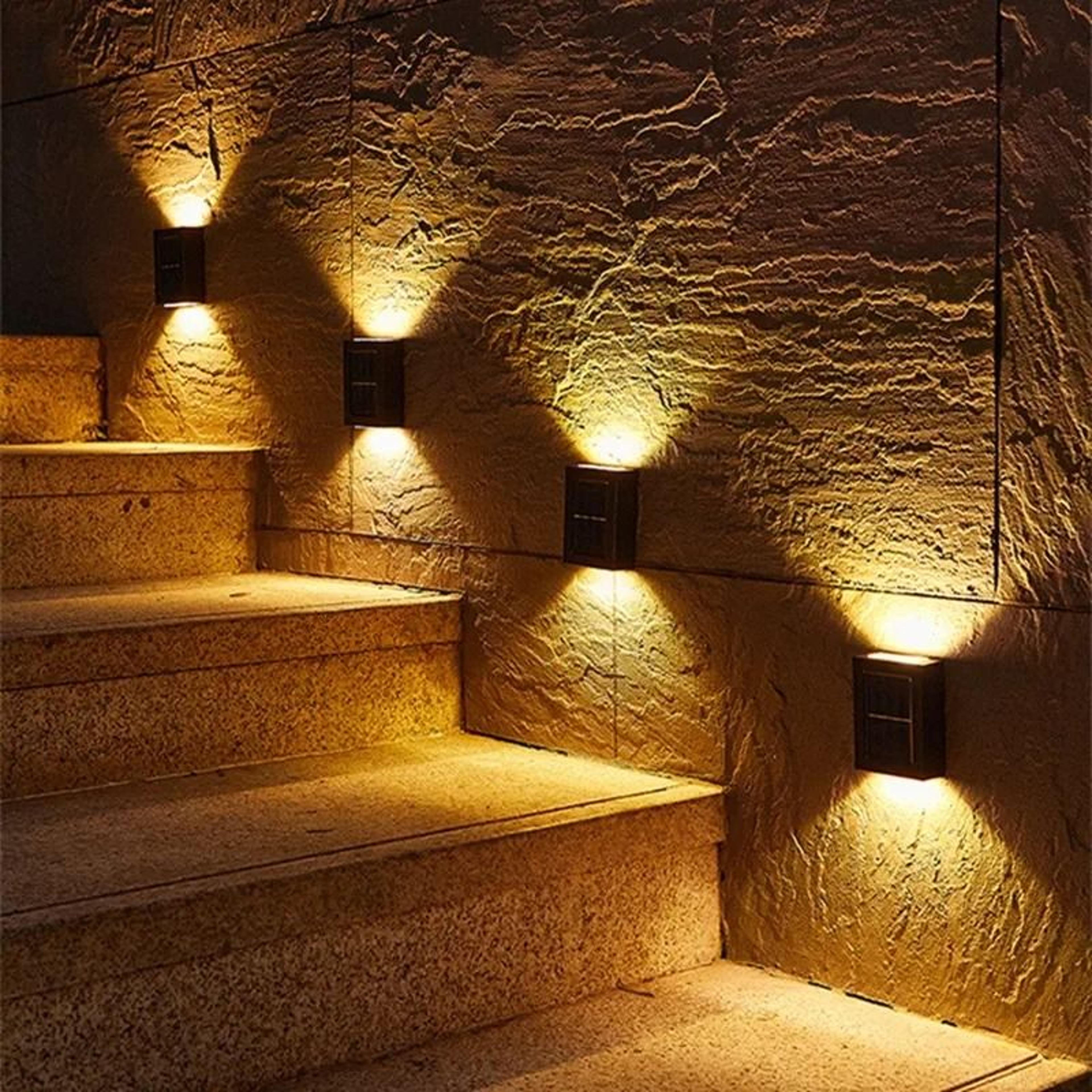 Outdoor Waterproof Solar Up And Down Wall Washer Lights For Fence Yard  Balcony Decor 3
