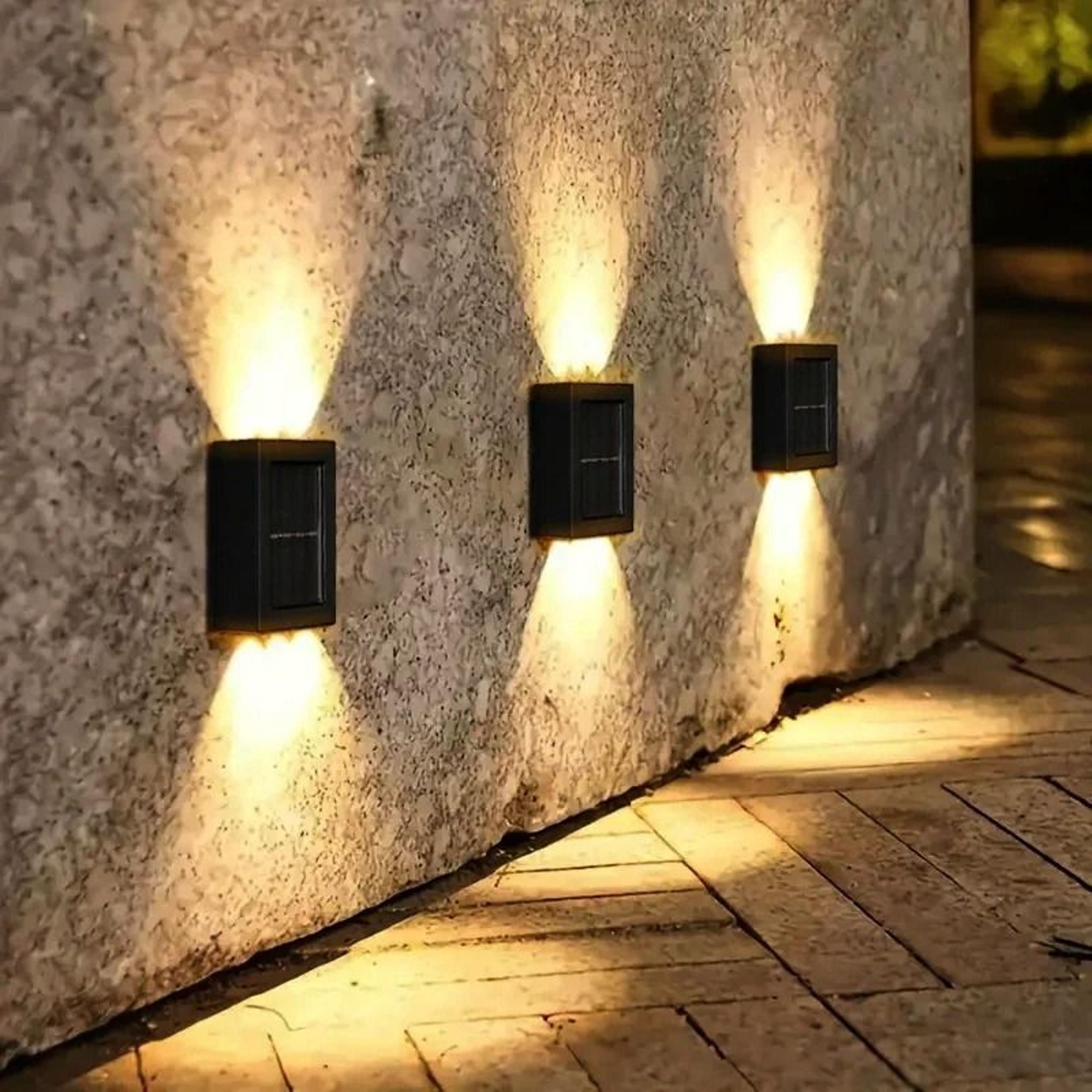 Outdoor Waterproof Solar Up And Down Wall Washer Lights For Fence Yard  Balcony Decor 1