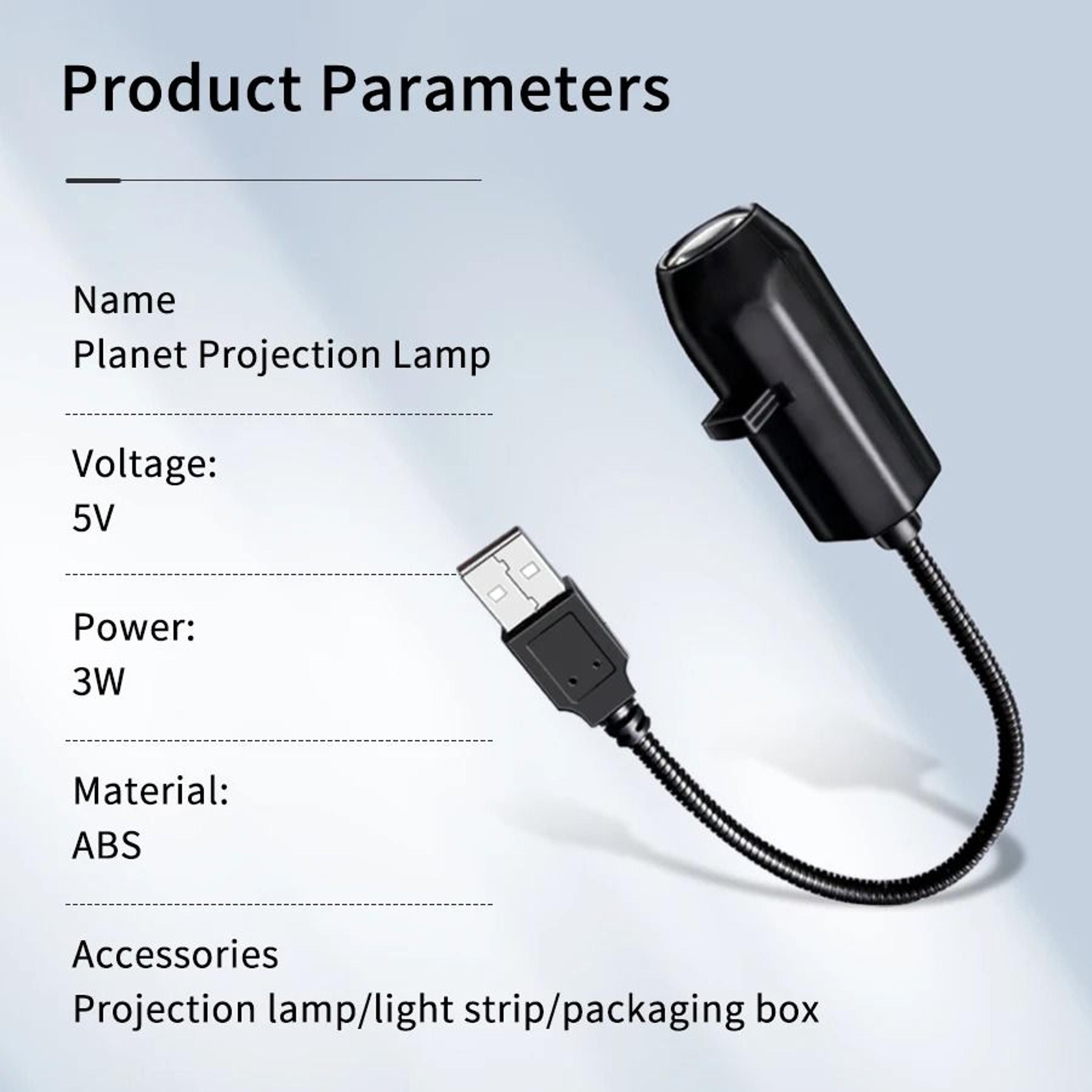 5V USB Direct Plug Planet  Holiday Theme Ceiling Projection Night Light For Bedroom Decor 5