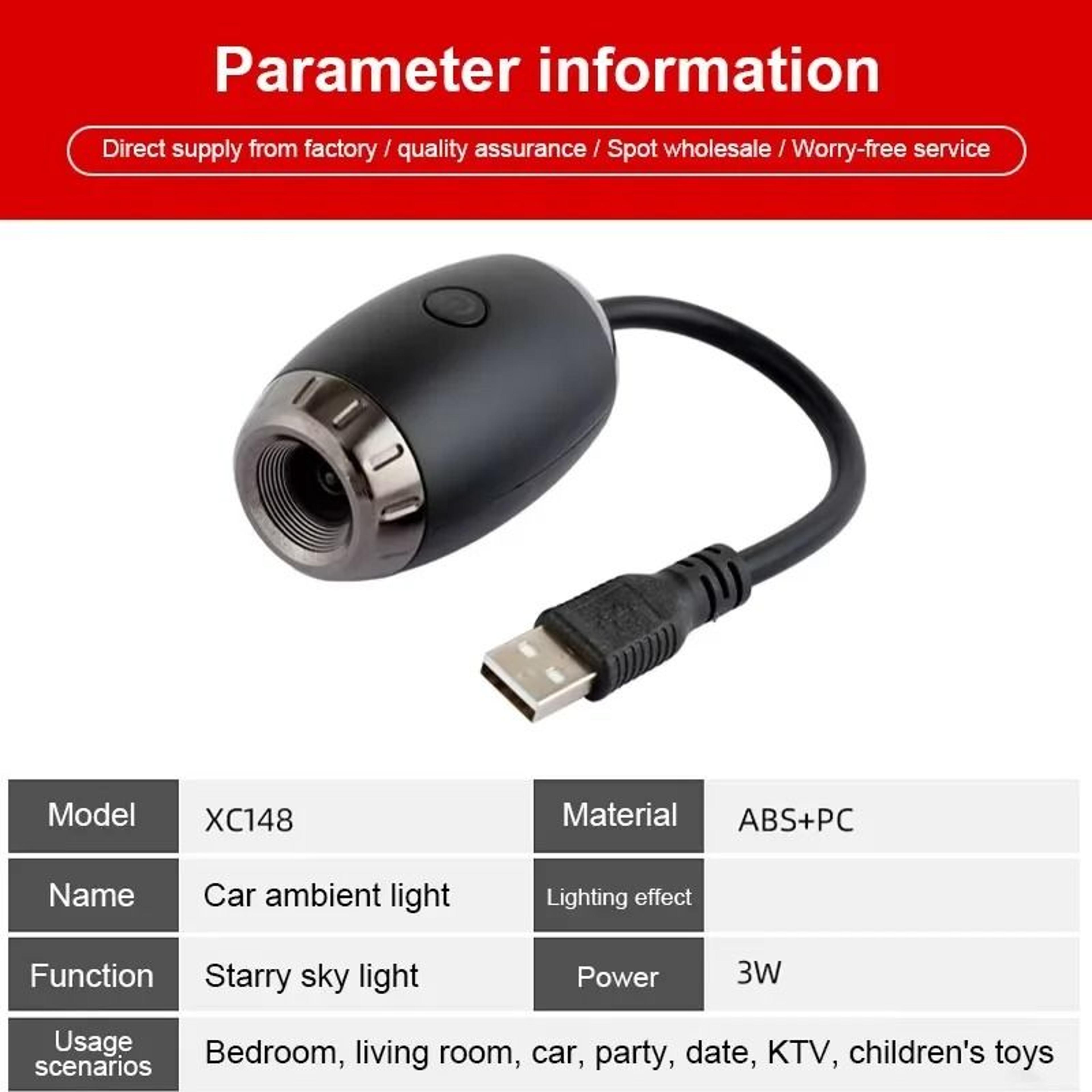 MultiScene Car Ambient Projection Light Large Range Adjustable Focus Roof Starry Atmosphere Lamp 5