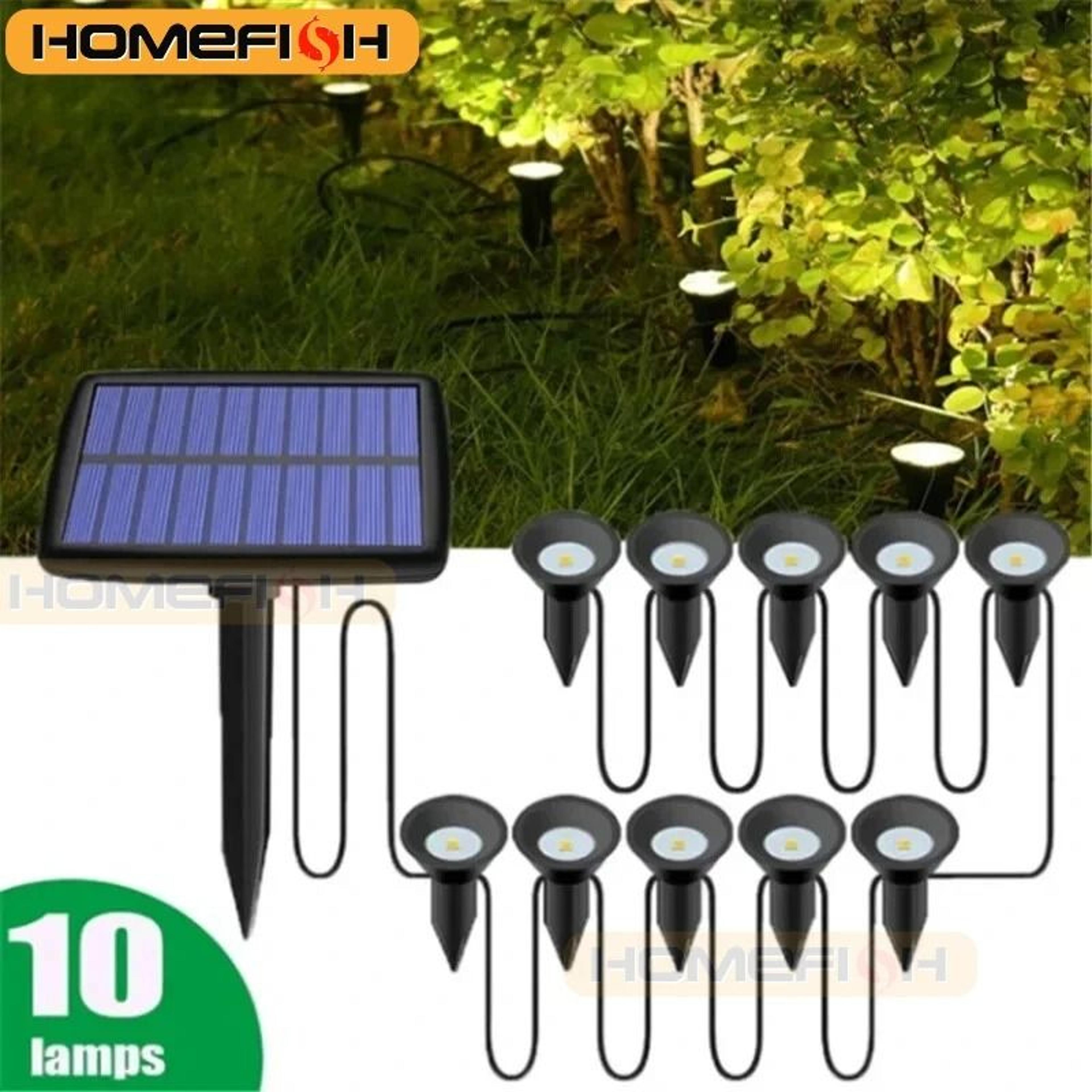 10-in-1 outdoor solar rgb landscape spotlights (ip65 waterproof changing lawn & garden ground lights)