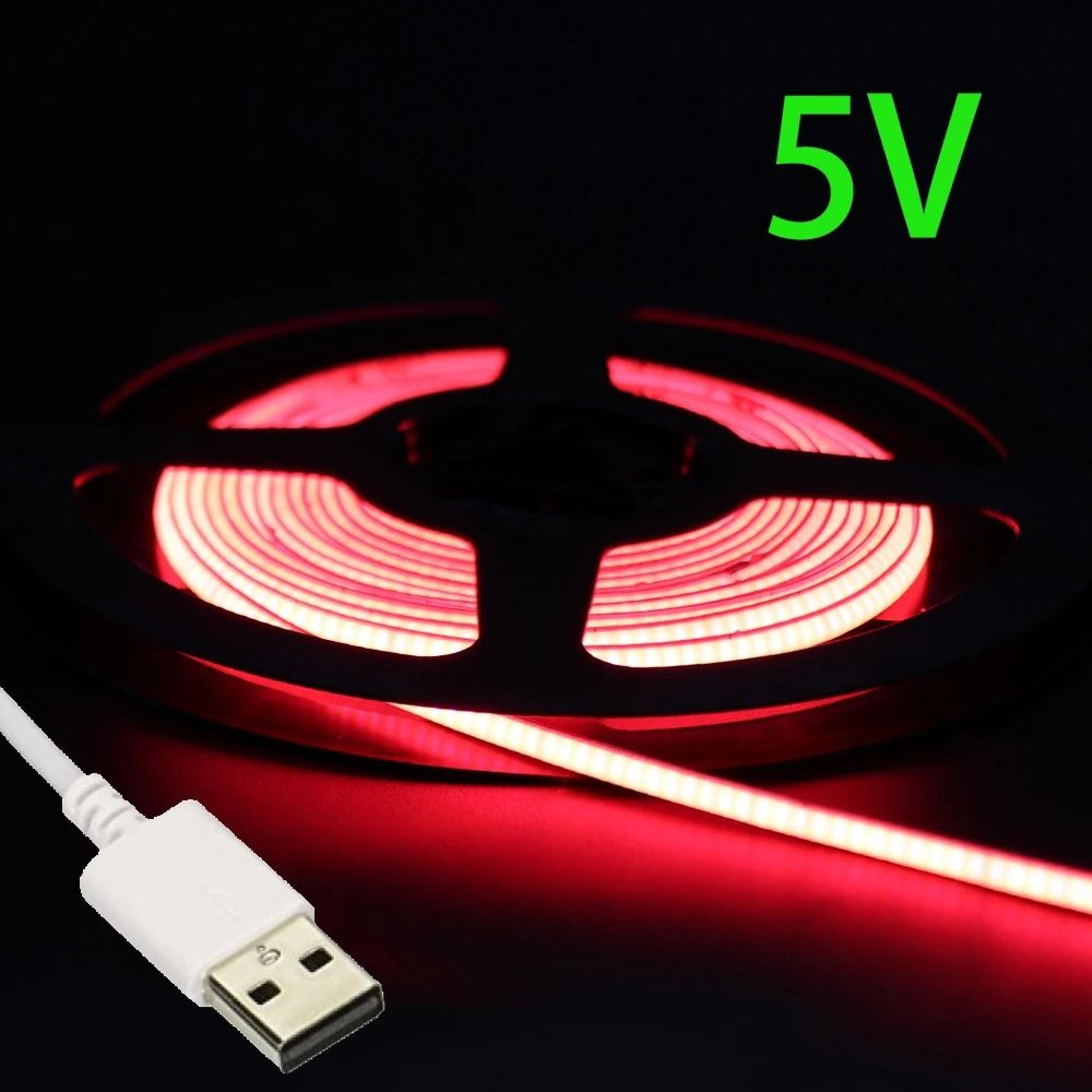 27mm UltraThin 5V USB COB LED Strip Light 480 LEDsm Flexible Linear Tape For PC  TV Backlight 13