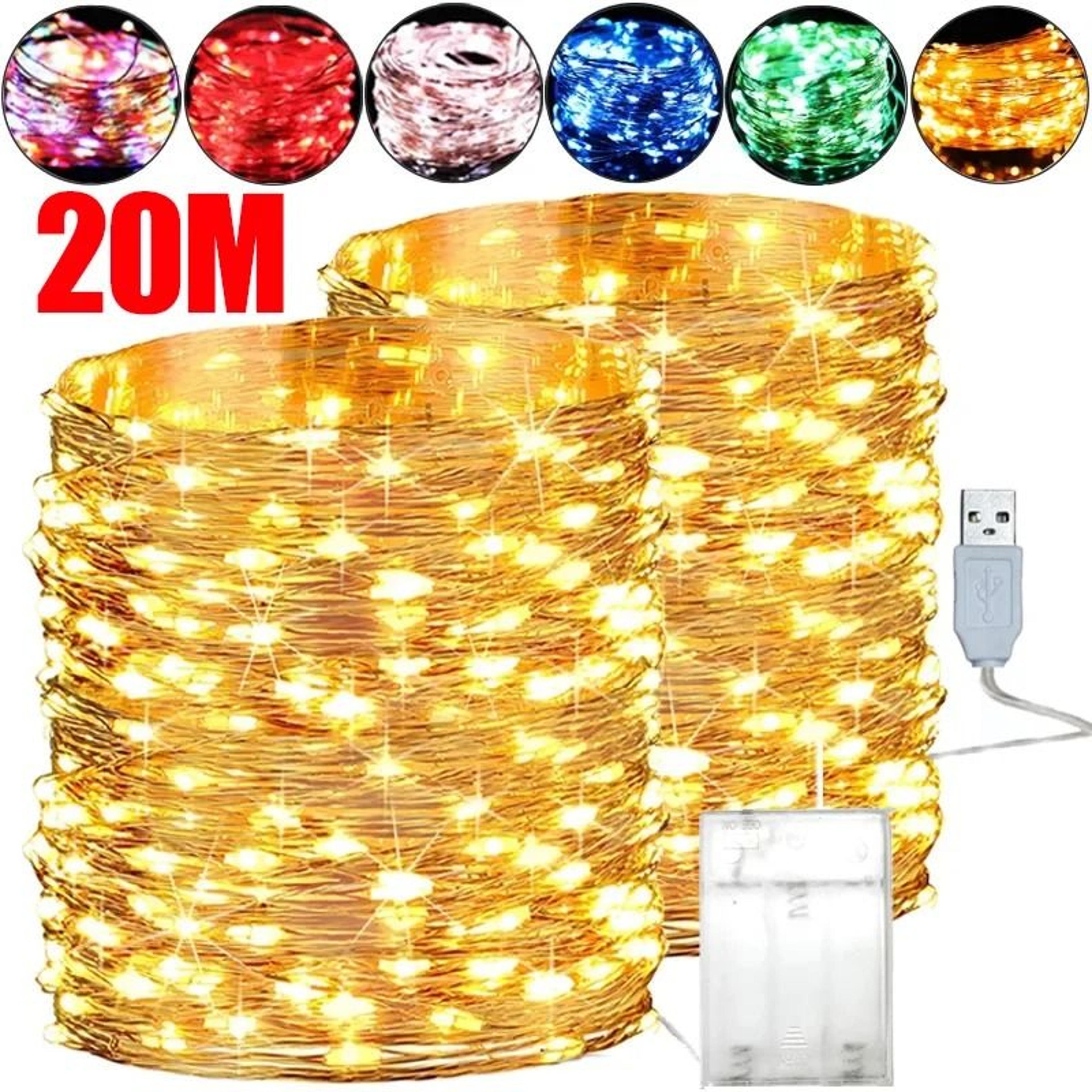 20M USBBattery Waterproof Copper Wire LED Fairy String Lights For Xmas Decor 0