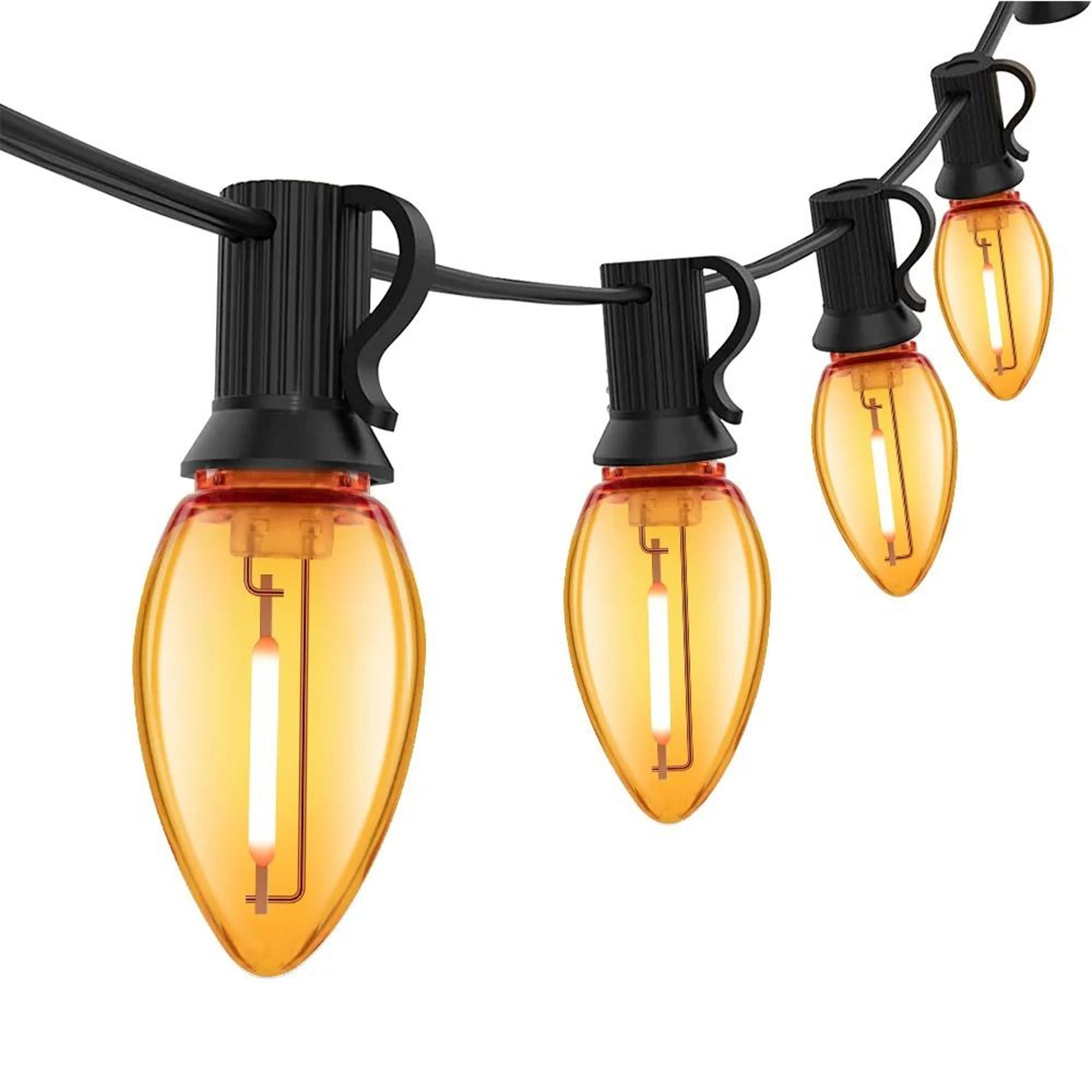 Outdoor Colorful C7 Shatterproof LED Replacement Bulbs 1W E12 Base RGB Waterproof Garland Lights 7