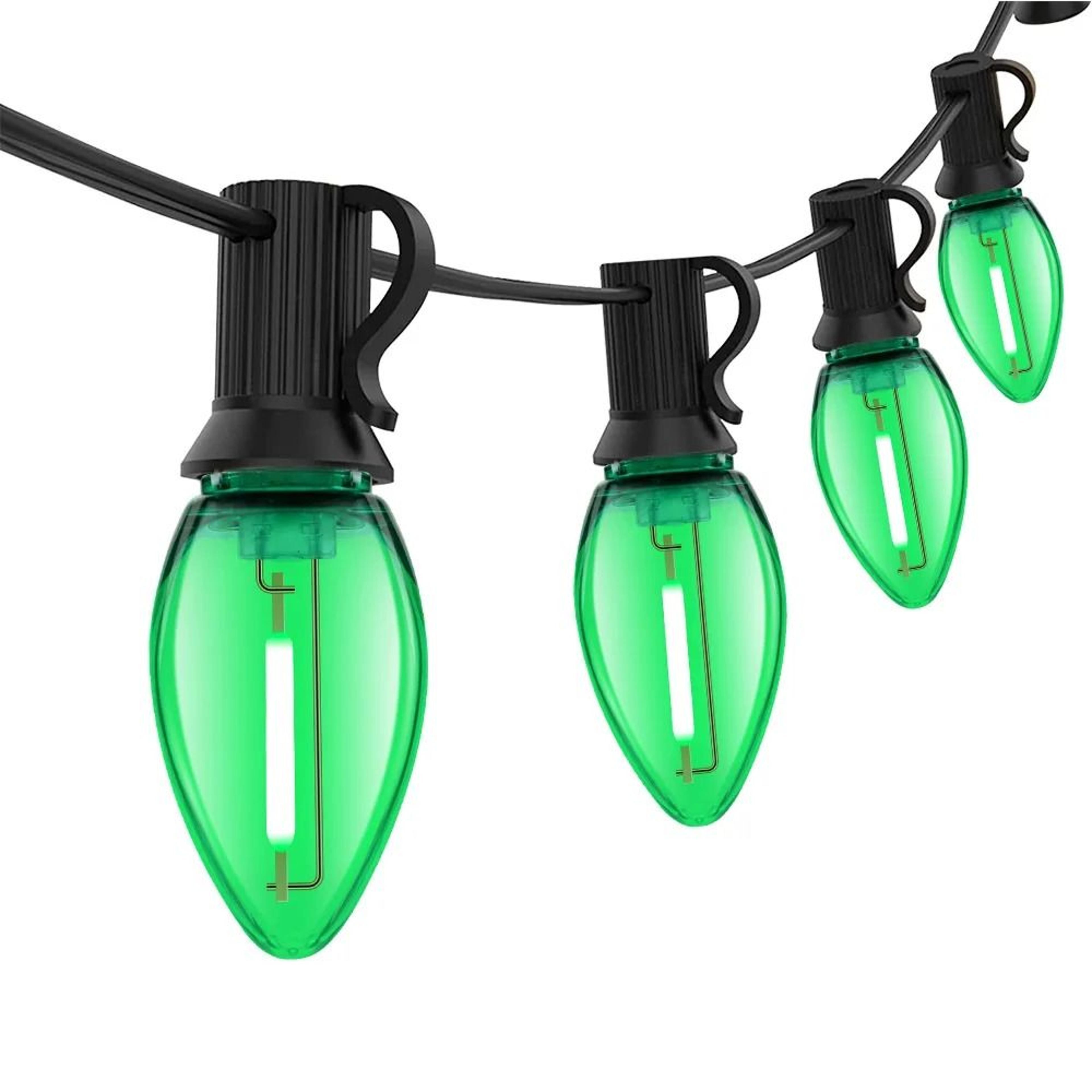 Outdoor Colorful C7 Shatterproof LED Replacement Bulbs 1W E12 Base RGB Waterproof Garland Lights 9
