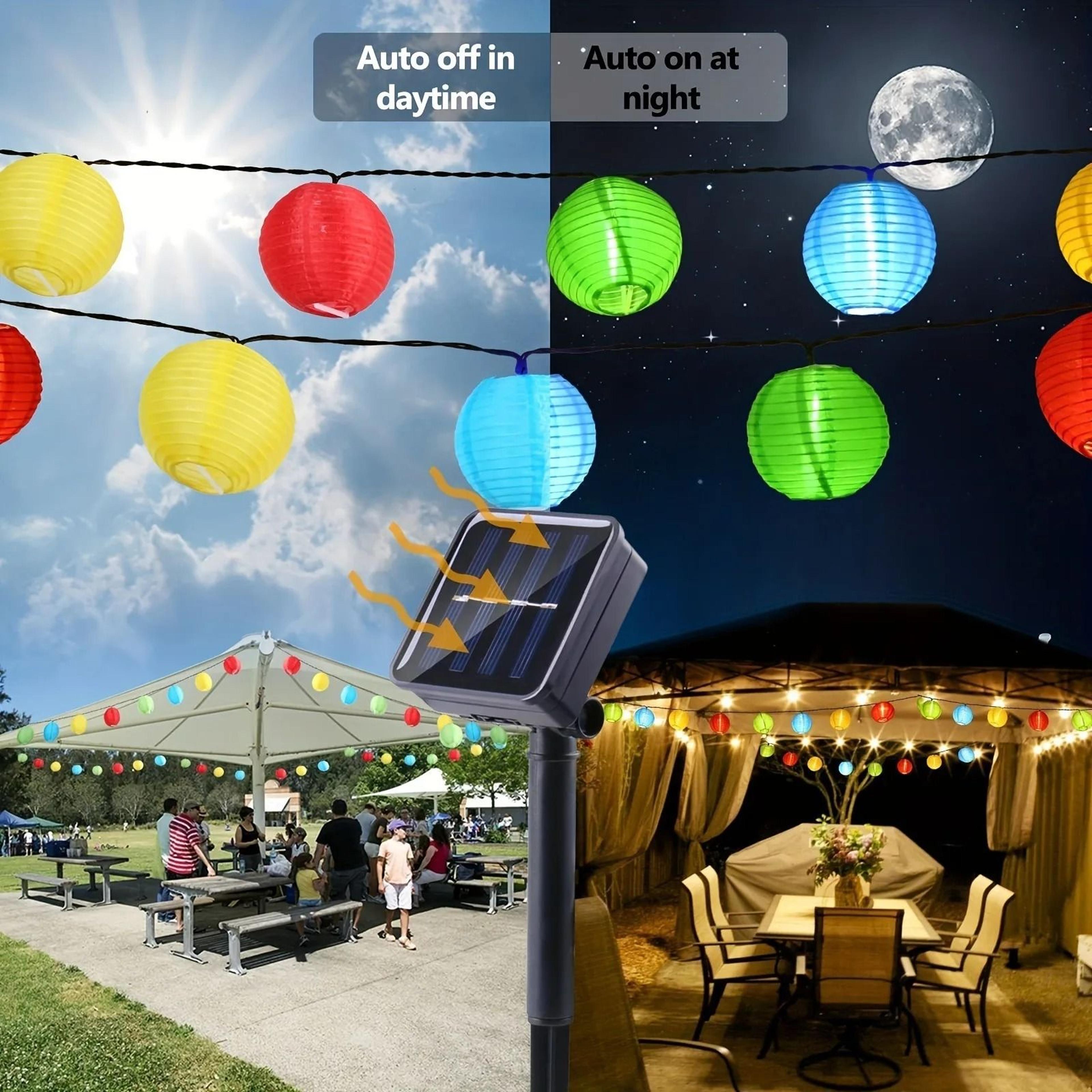 Solar Outdoor Waterproof LED Lantern String Lights Decorative Garland Fairy Light For Garden Patio  2